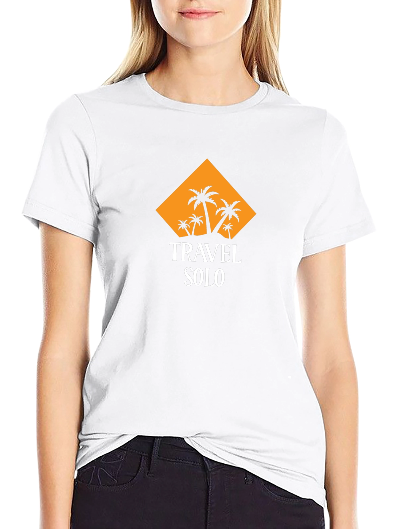 Travel Solo T-Shirt - Black Palm Tree Graphic Tee