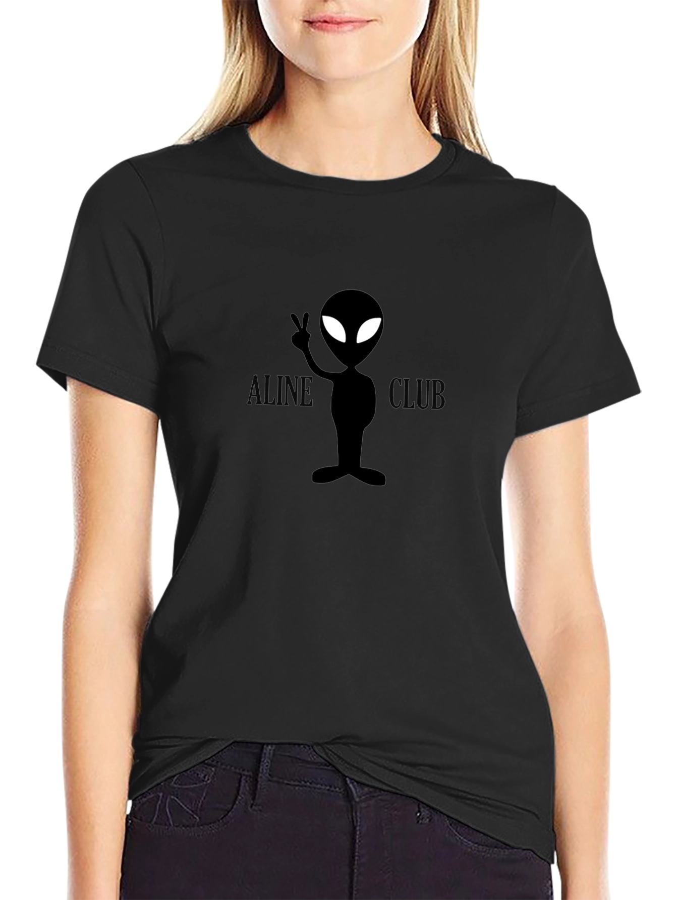 Alien Club Graphic T-Shirt - Black