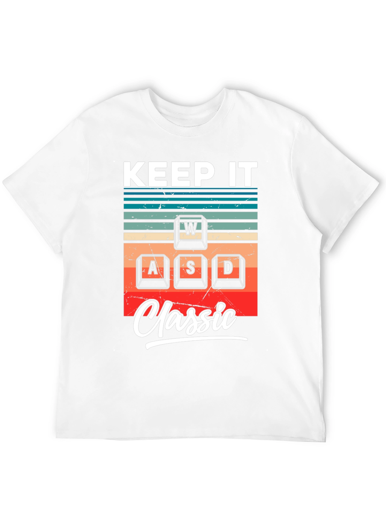 Keep It Classic Gaming T-Shirt - WASD Retro Design