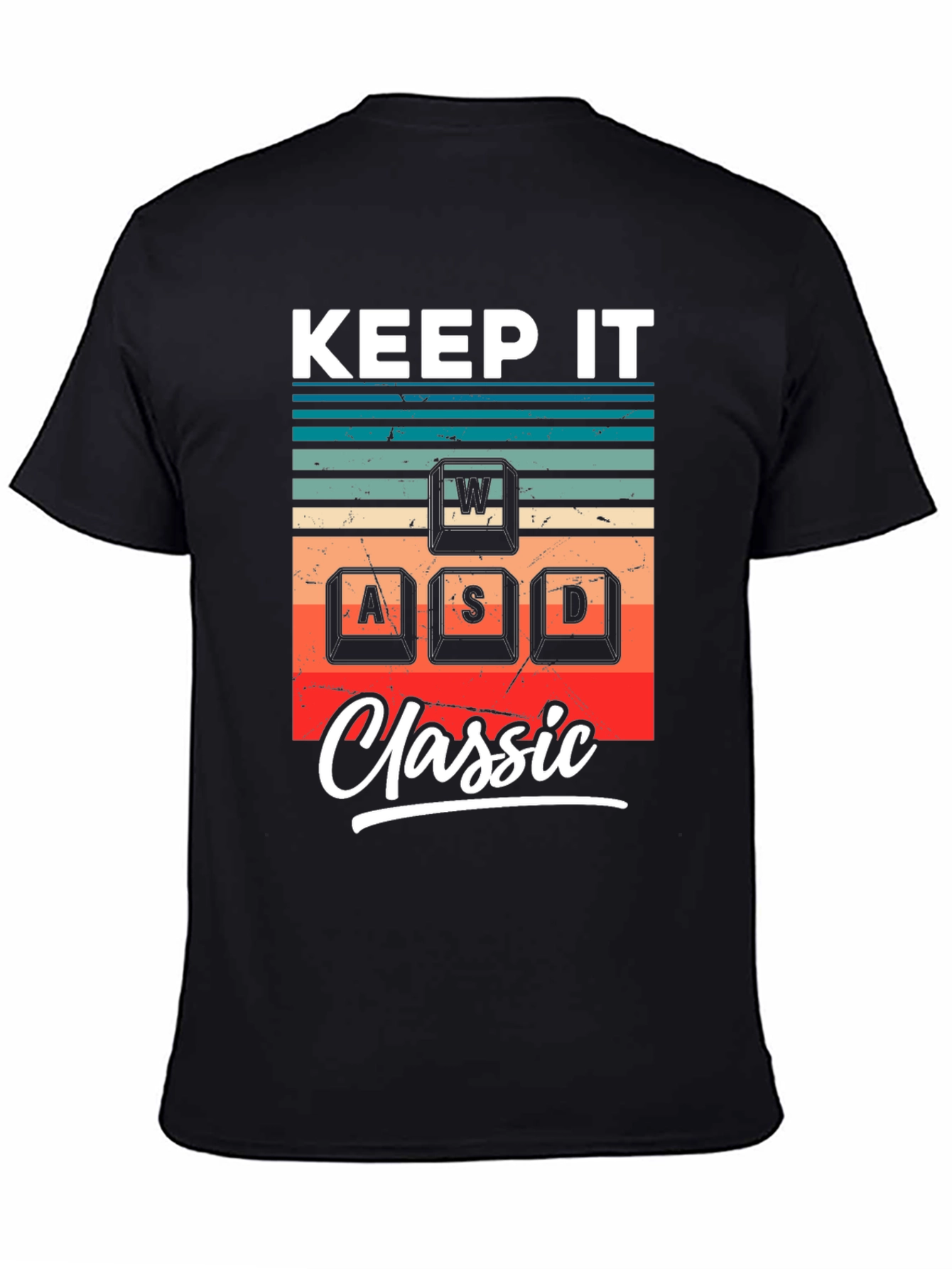 Keep It Classic Gaming T-Shirt - WASD Retro Design