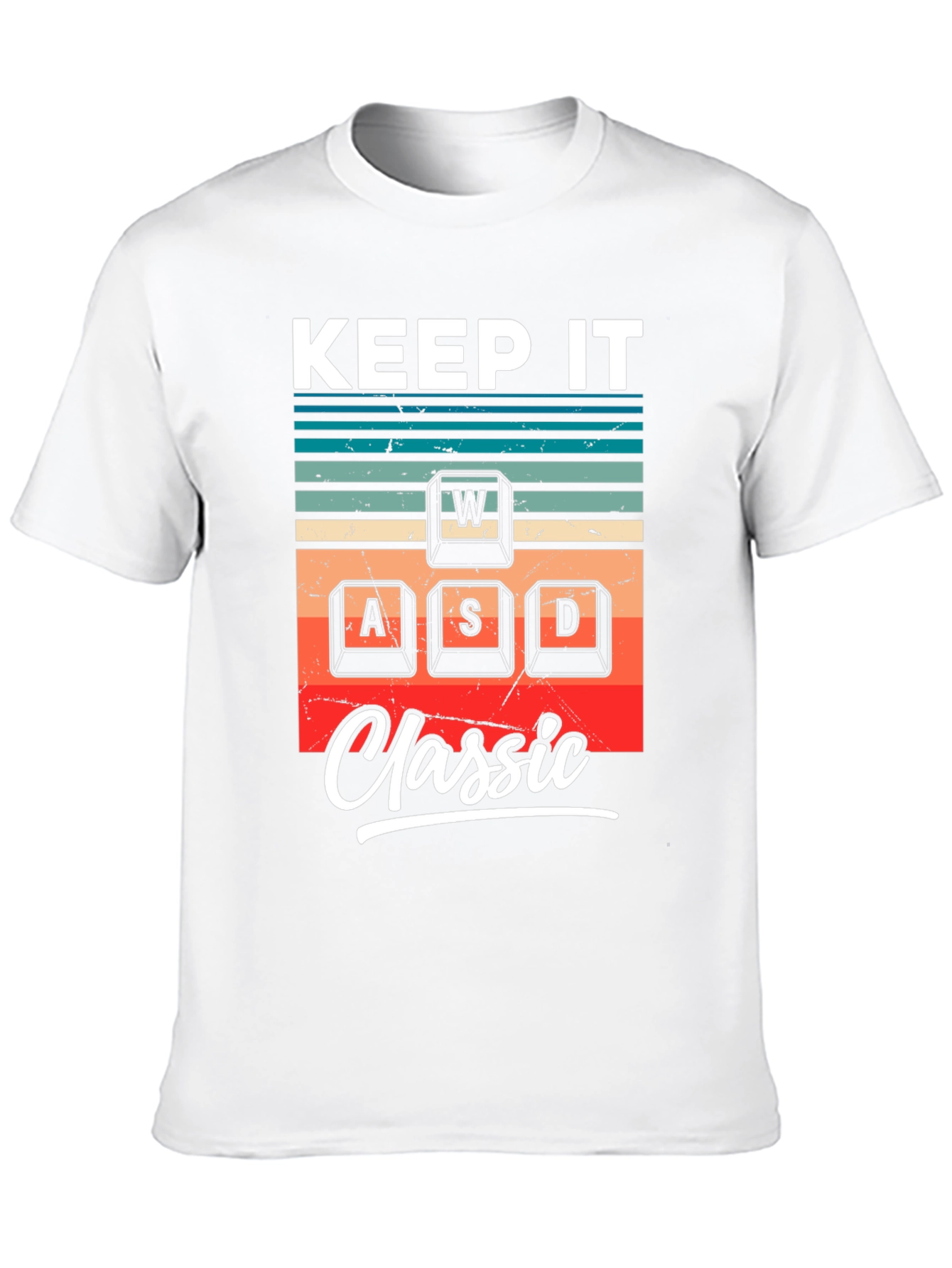 Keep It Classic Gaming T-Shirt - WASD Retro Design