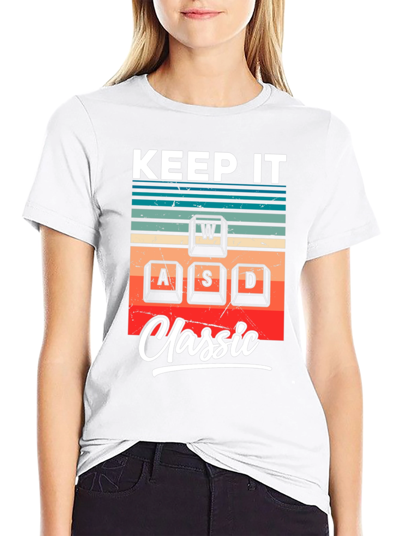 Keep It Classic Gaming T-Shirt - WASD Retro Design