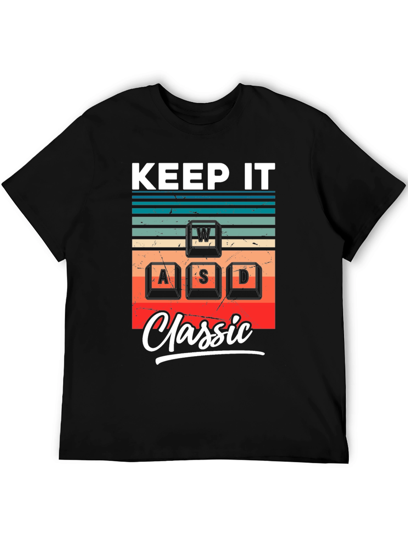 Keep It Classic Gaming T-Shirt - WASD Retro Design