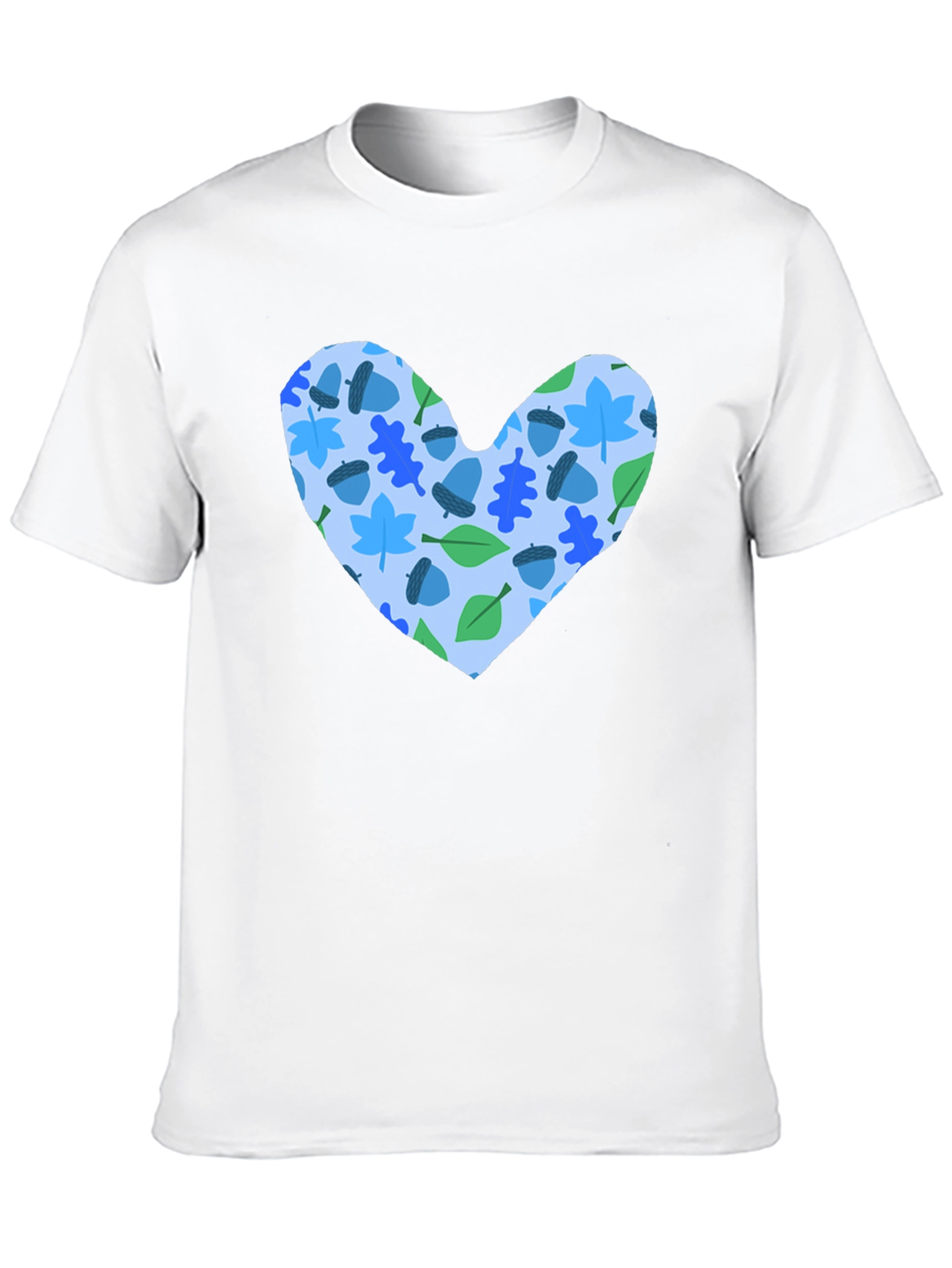 Heart Leaves & Acorns Black T-Shirt