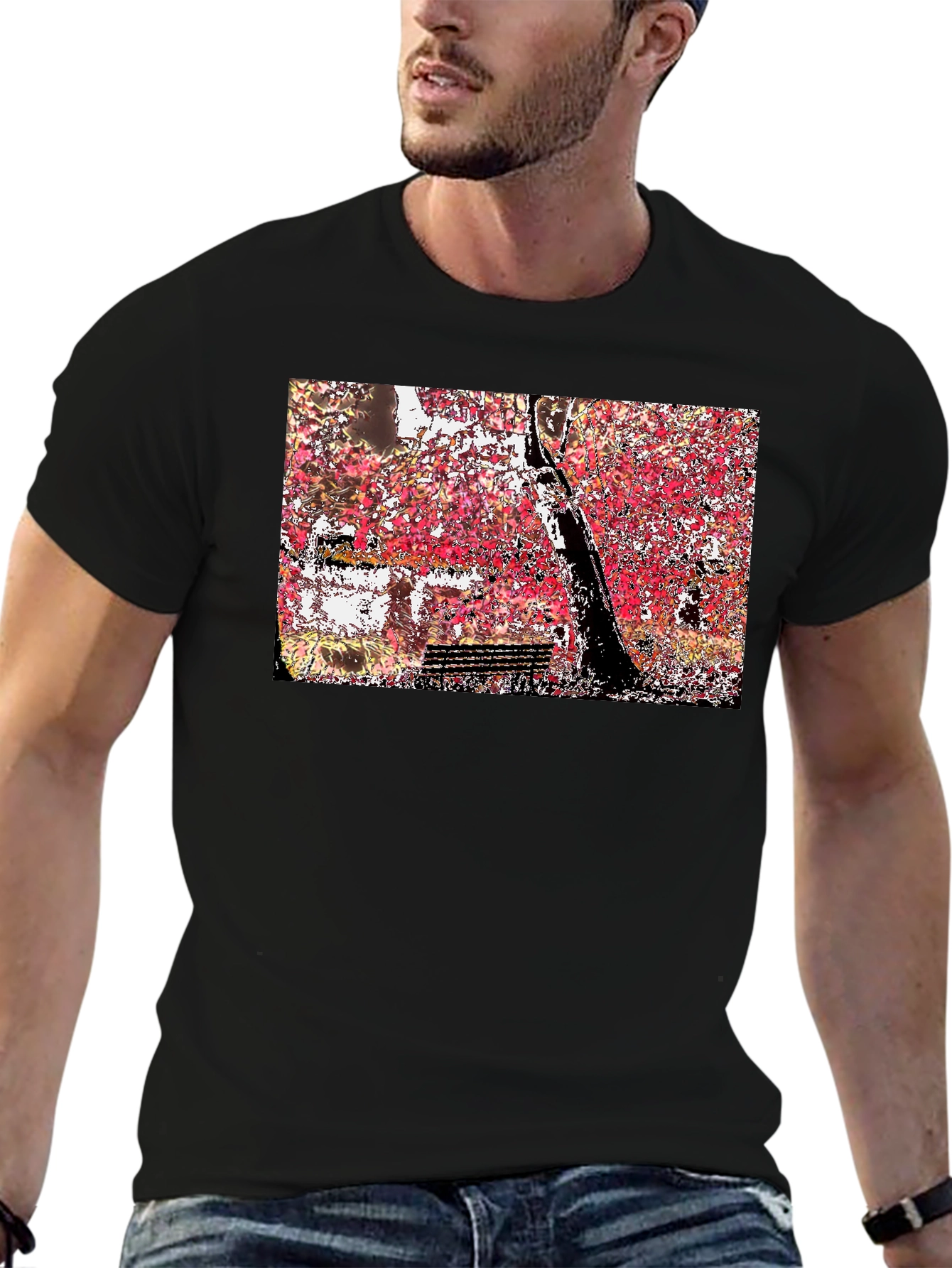 Autumn Tree Graphic Black Tee