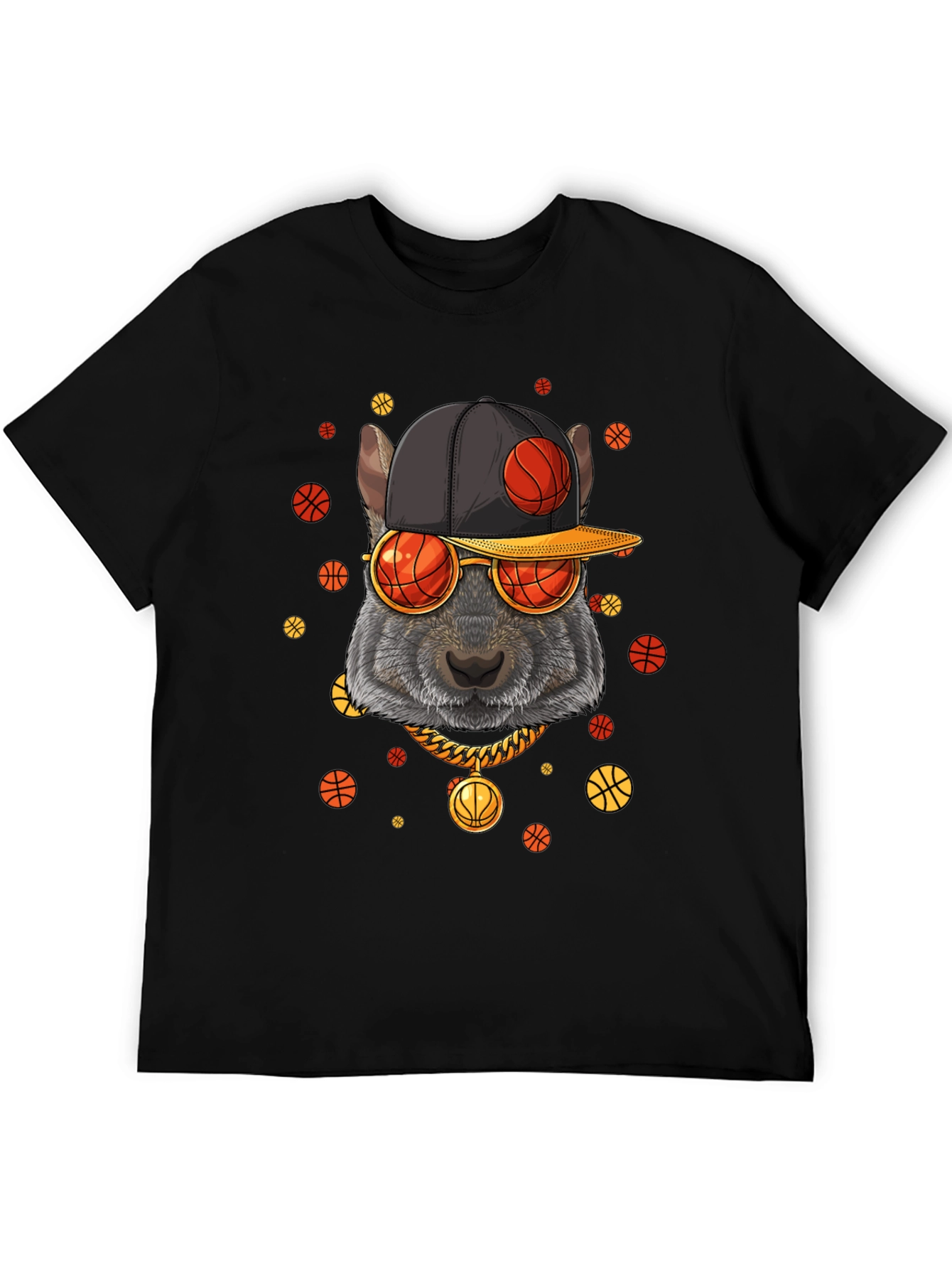 Basketball Squirrel Graphic T-Shirt