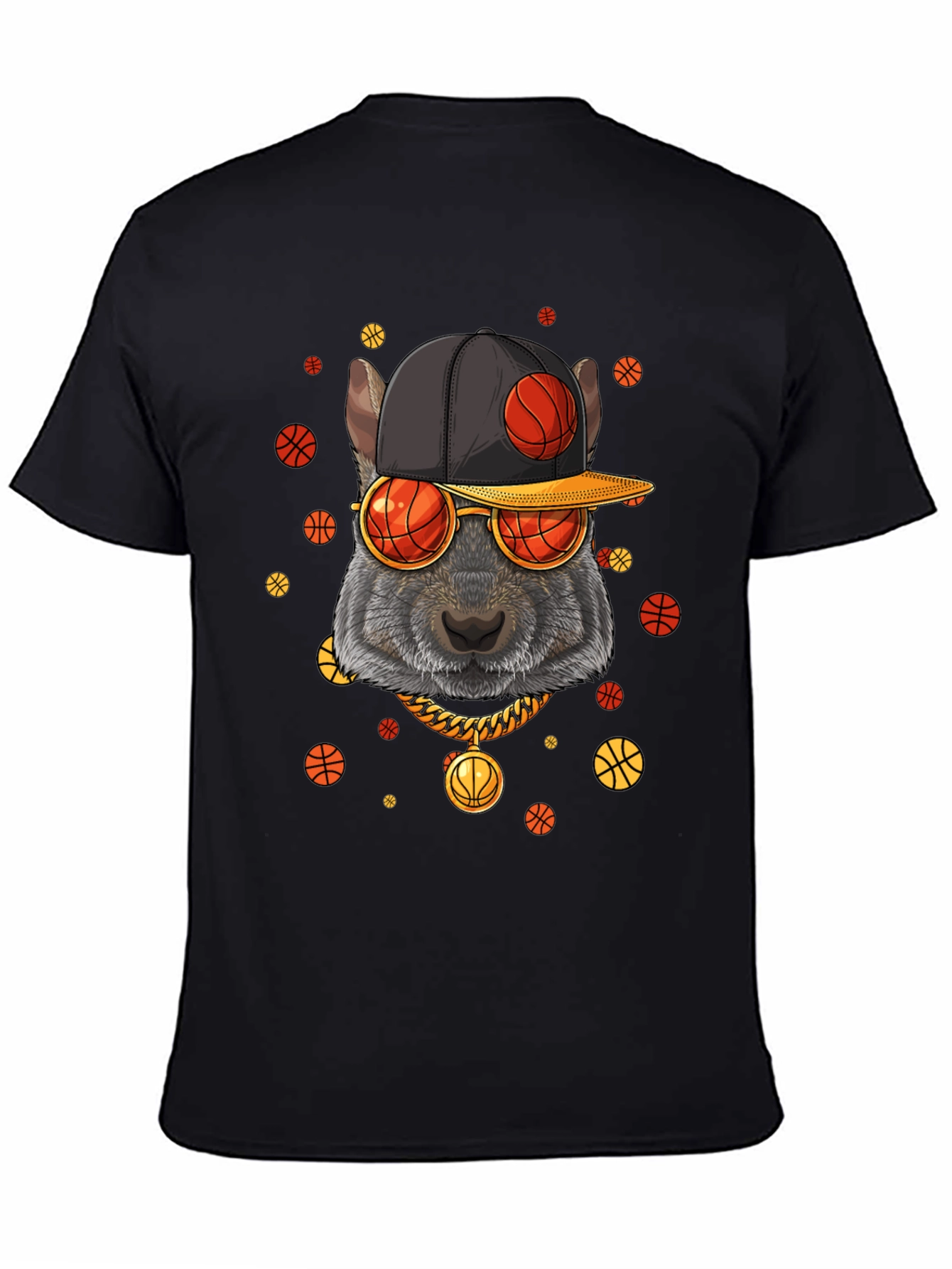 Basketball Squirrel Graphic T-Shirt