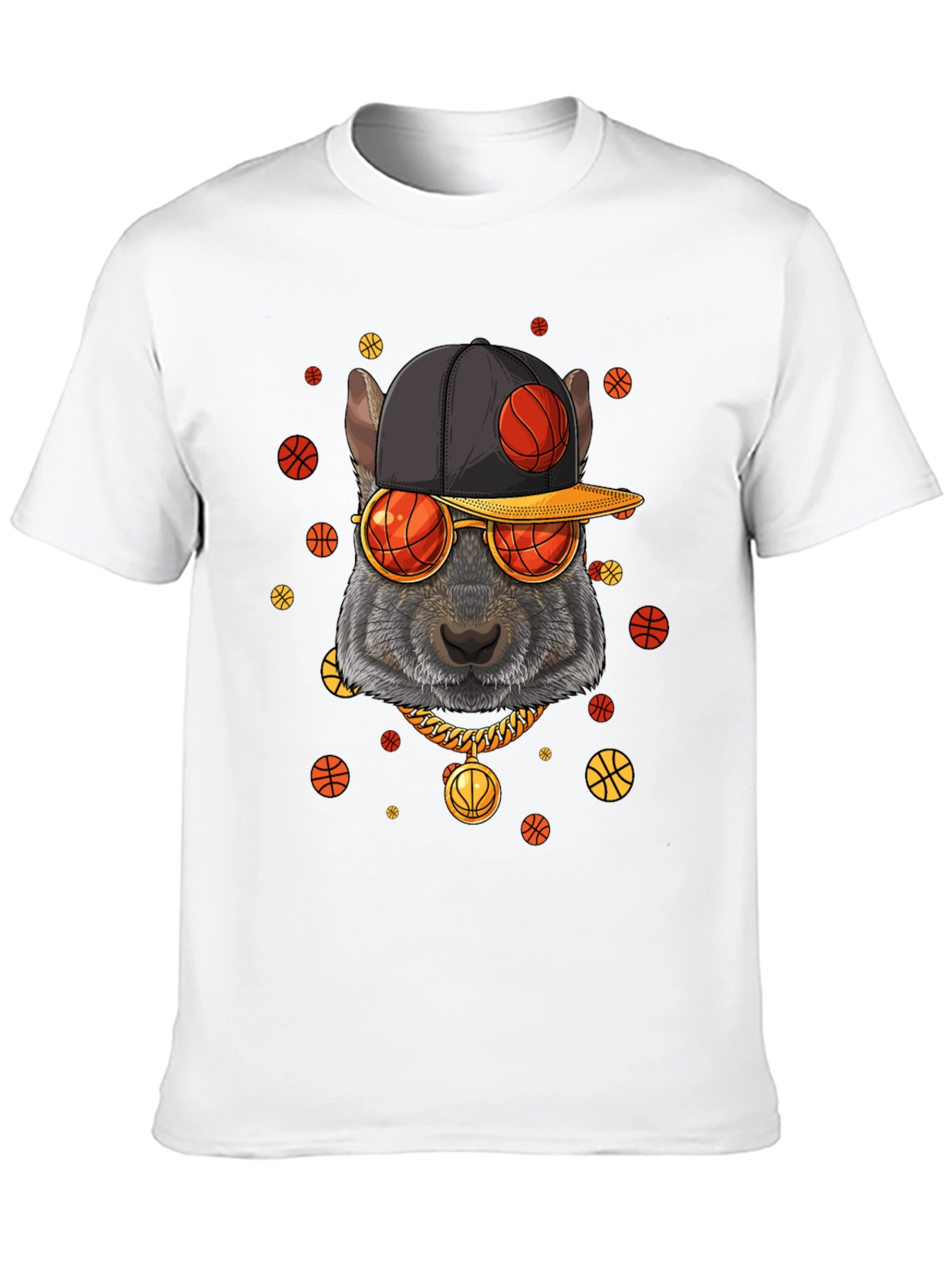 Basketball Squirrel Graphic T-Shirt
