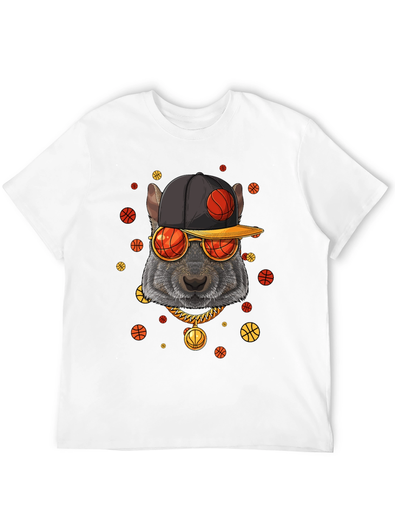 Basketball Squirrel Graphic T-Shirt