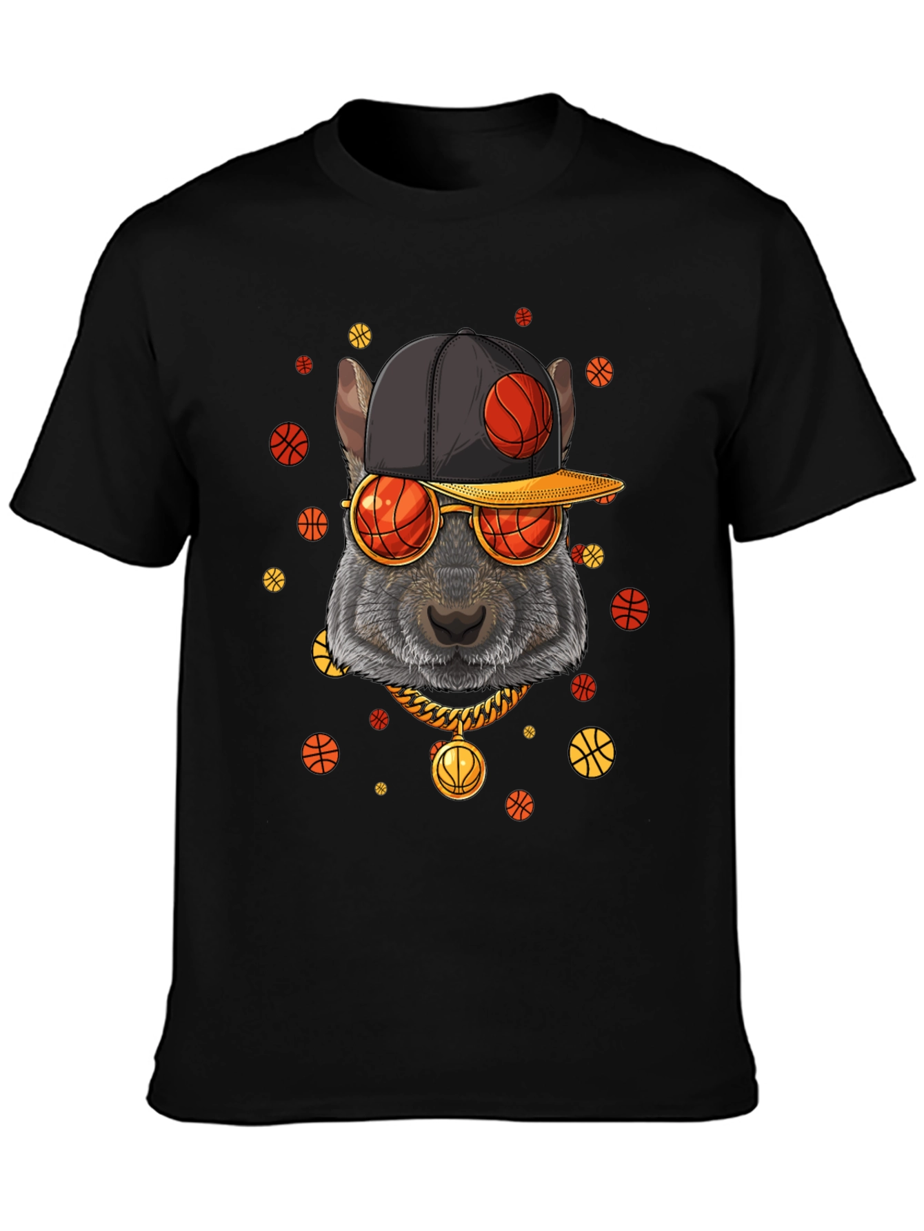 Basketball Squirrel Graphic T-Shirt