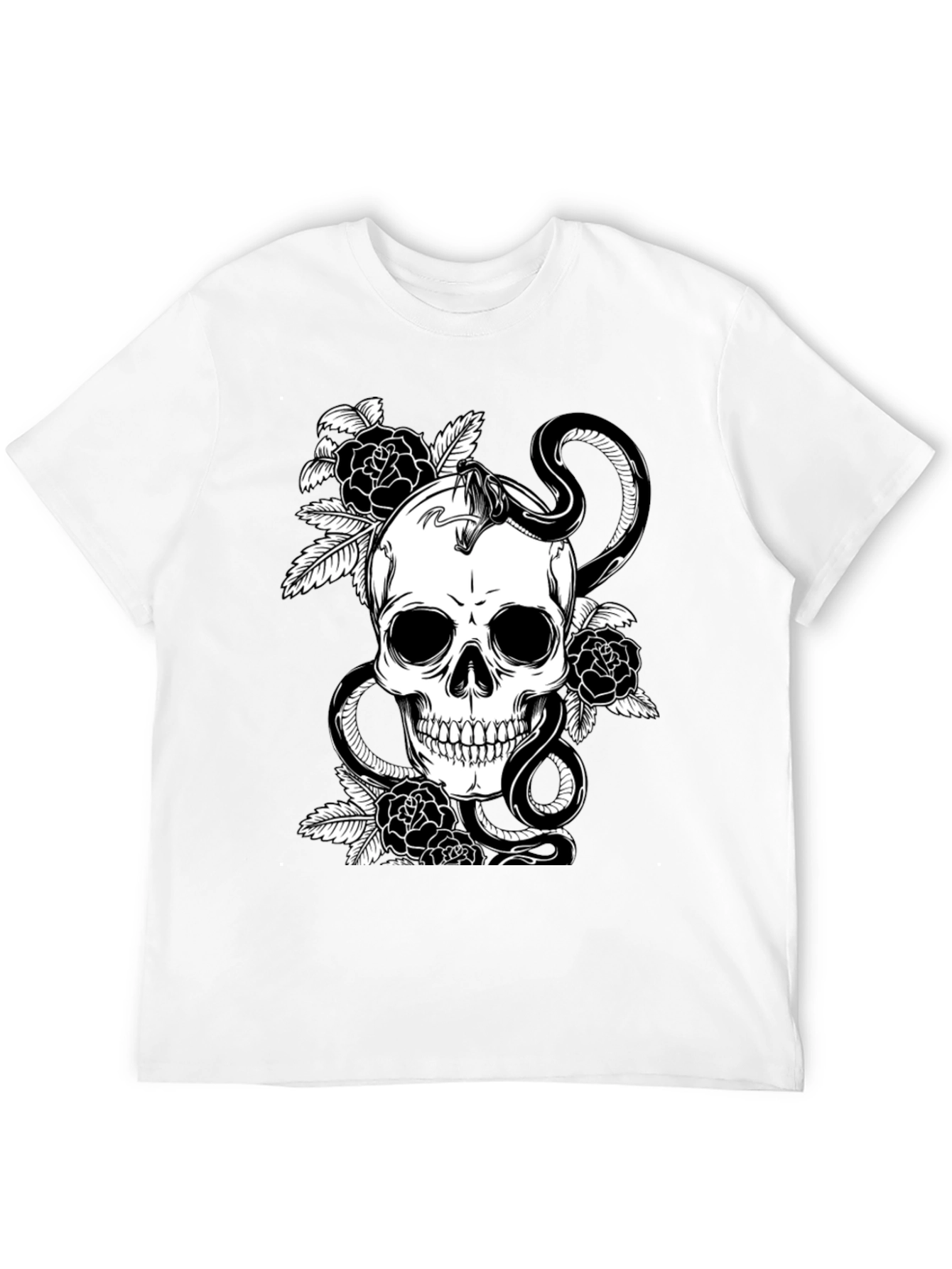 Skull & Snake Graphic Tee - Dark Aesthetic