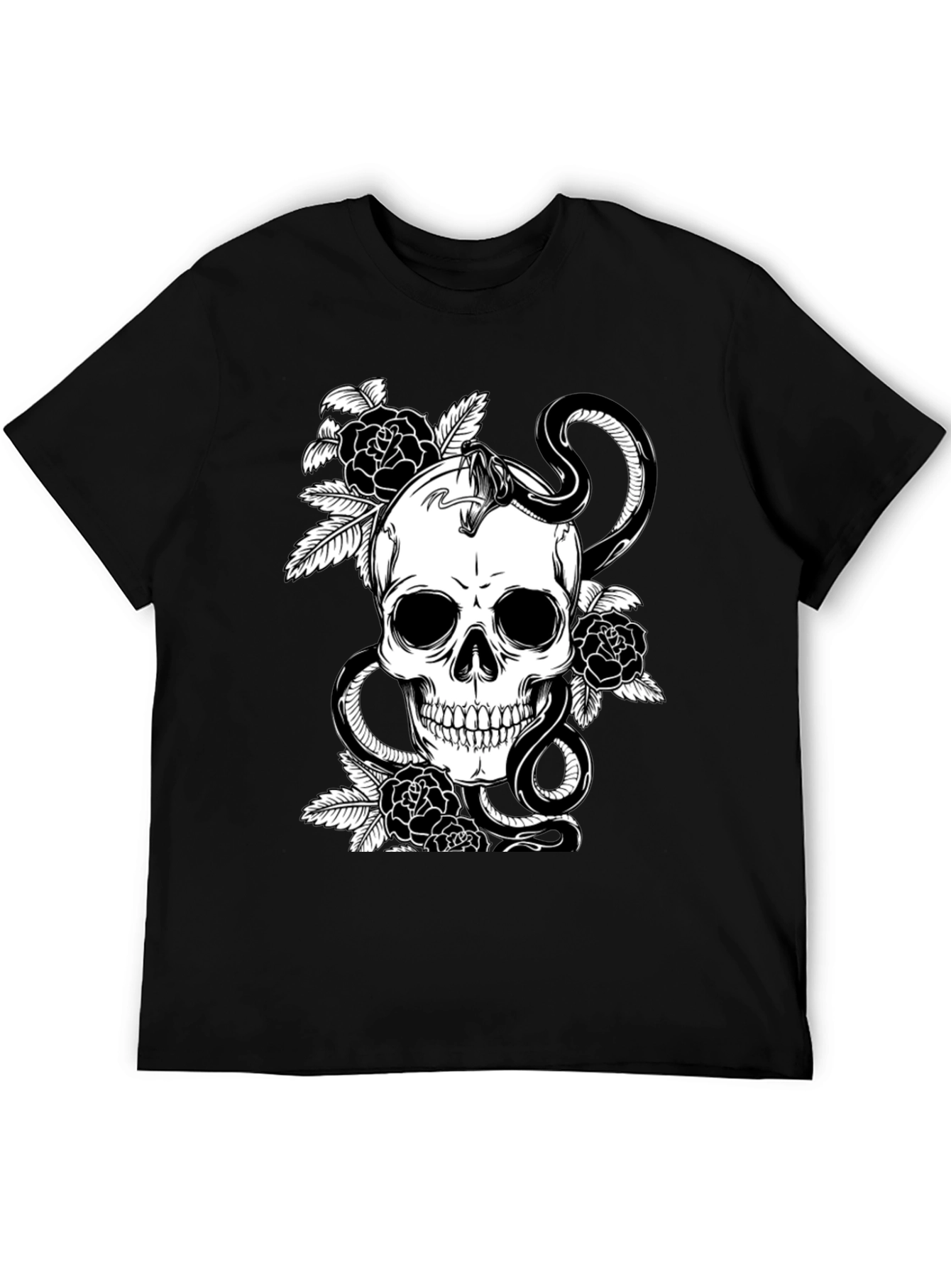 Skull & Snake Graphic Tee - Dark Aesthetic