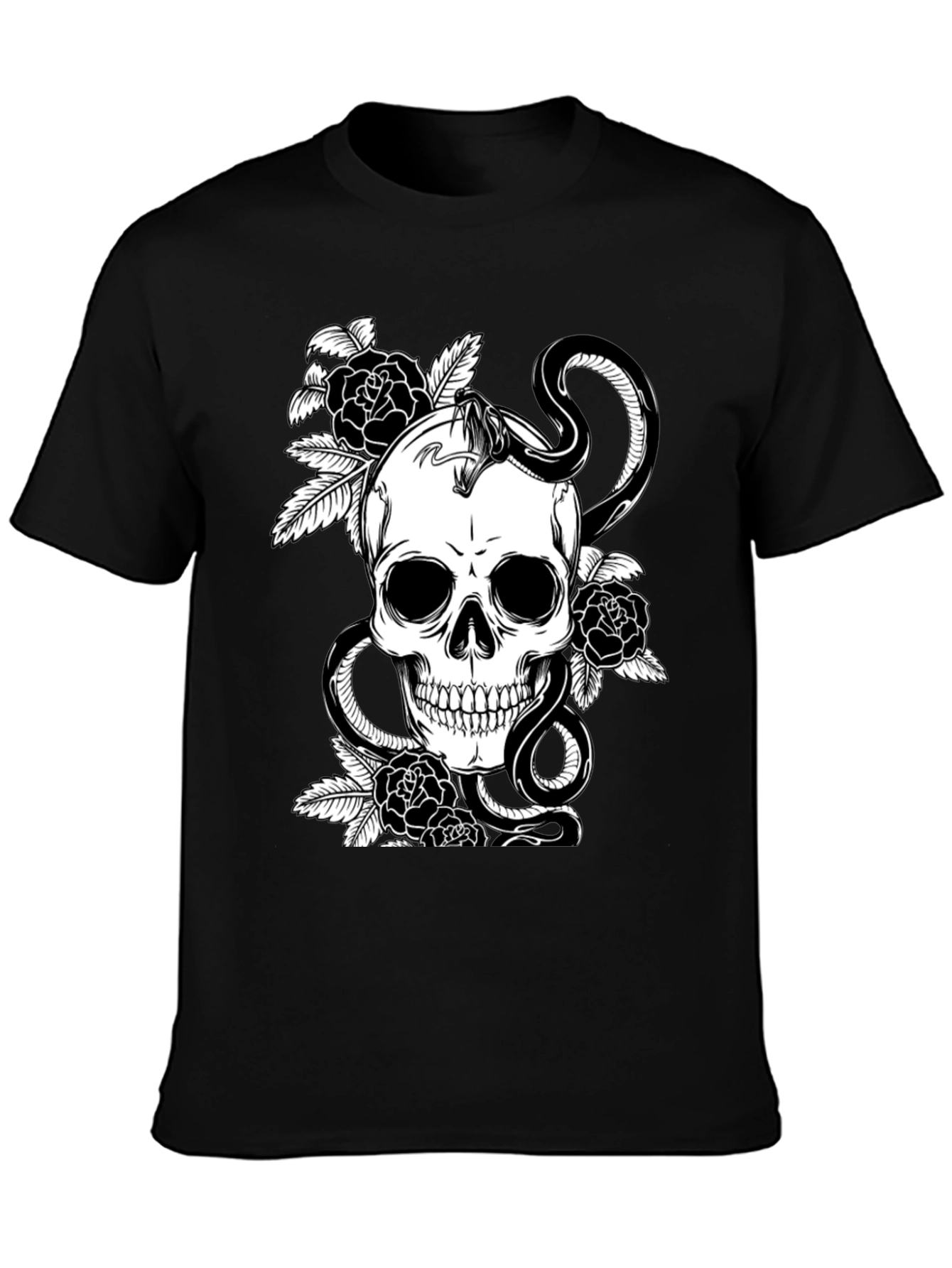 Skull & Snake Graphic Tee - Dark Aesthetic