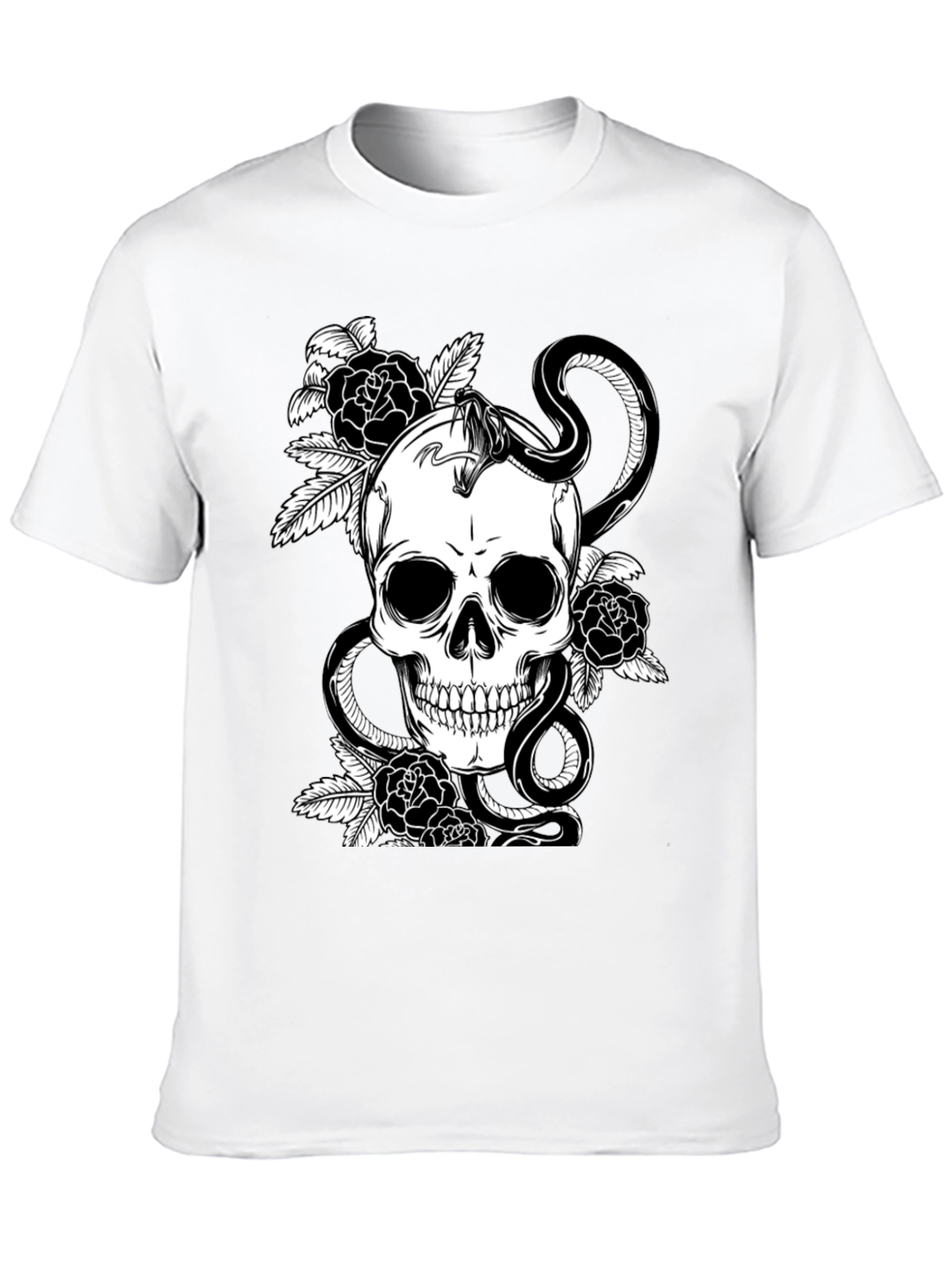 Skull & Snake Graphic Tee - Dark Aesthetic