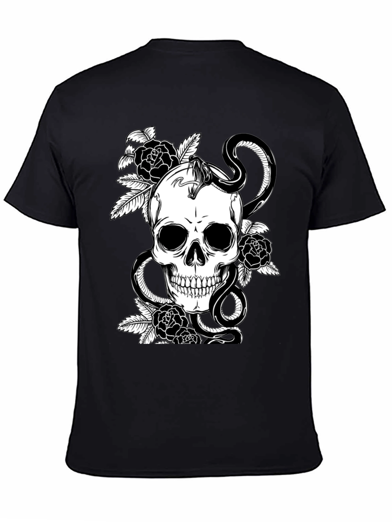 Skull & Snake Graphic Tee - Dark Aesthetic