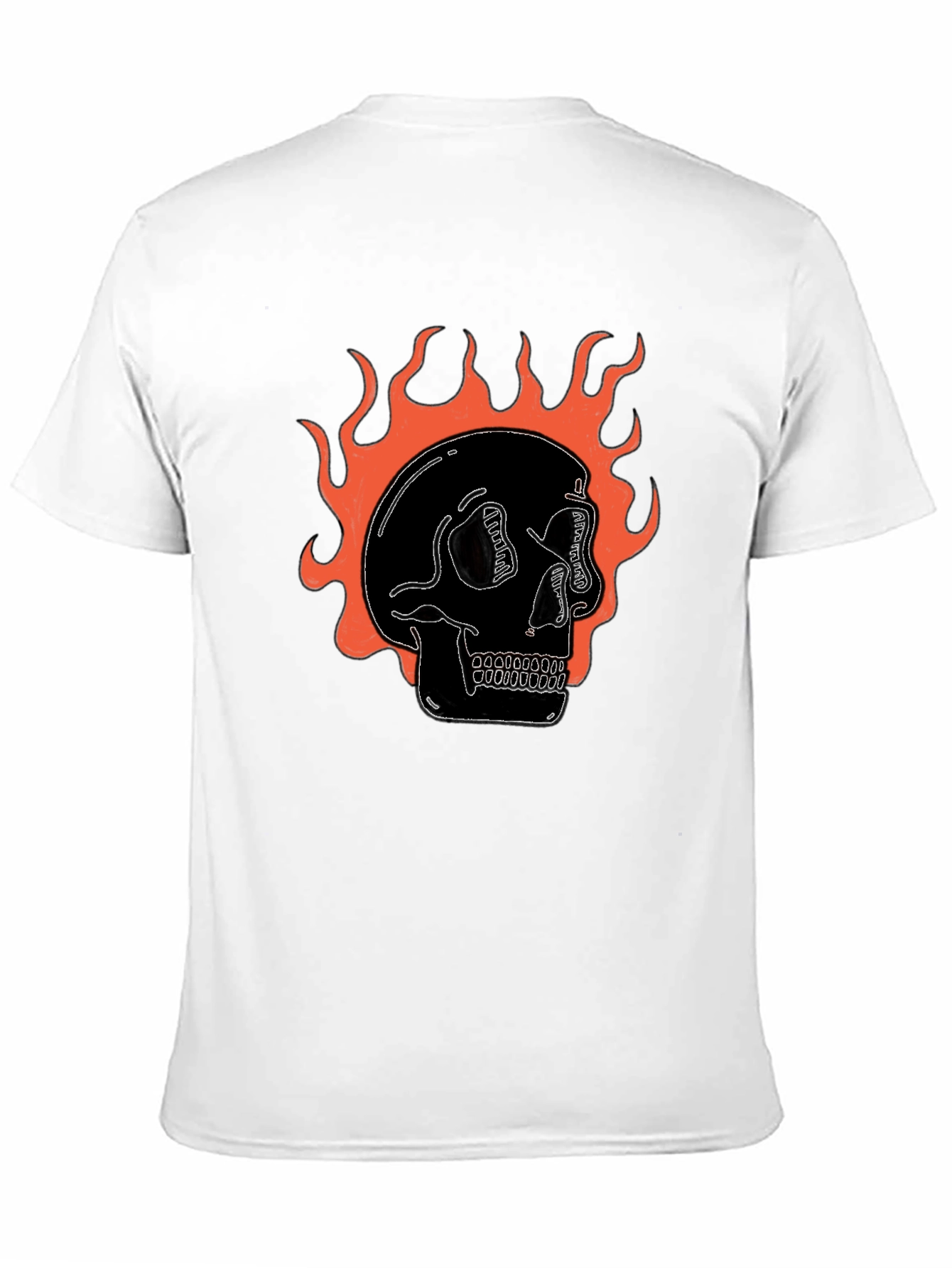 Flaming Skull Graphic Black T-Shirt