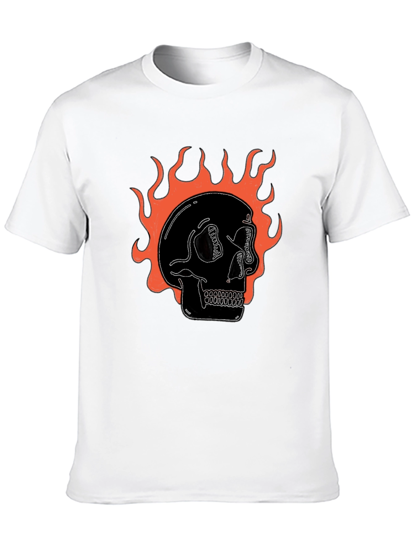 Flaming Skull Graphic Black T-Shirt