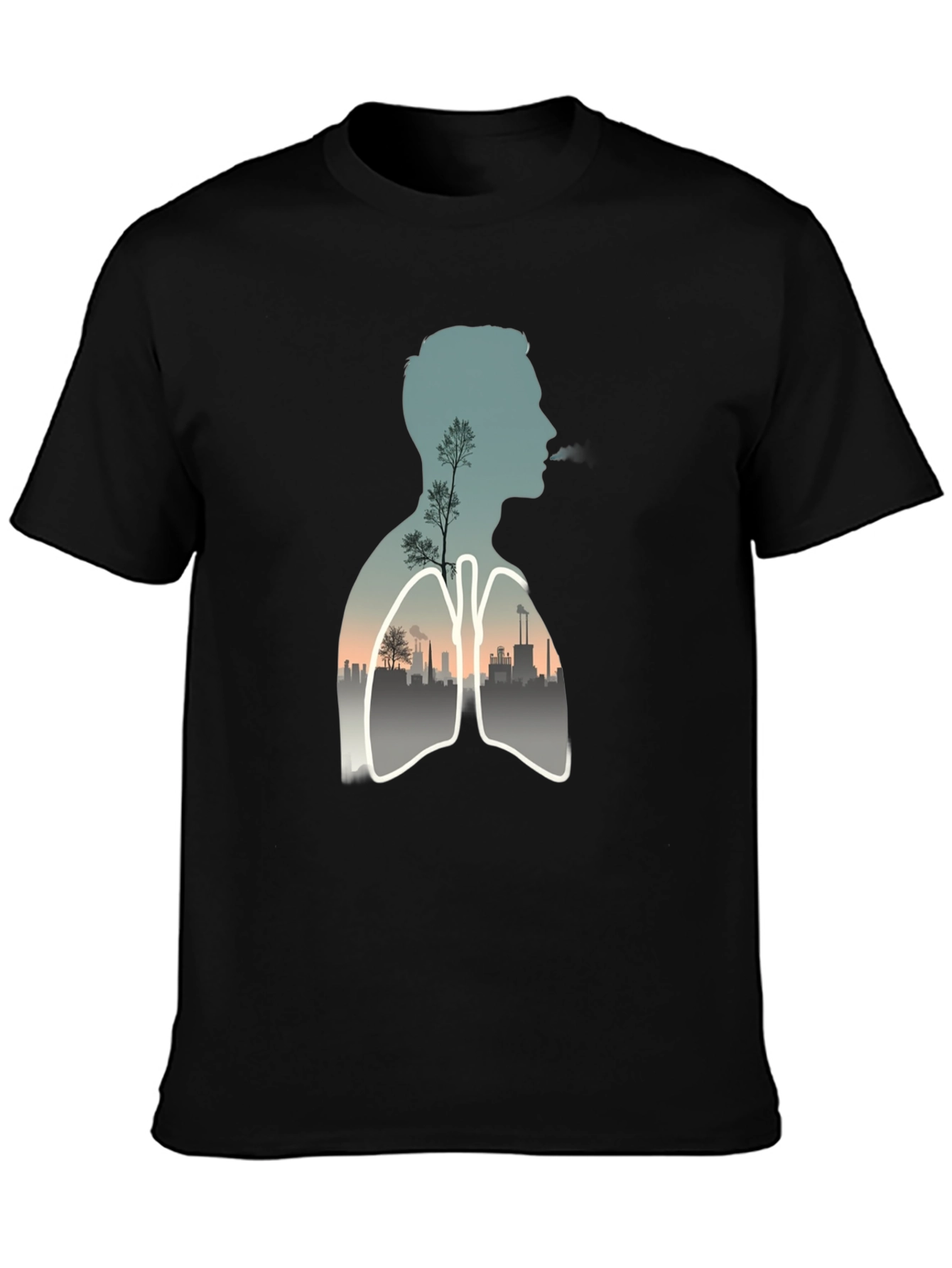 Lungs Nature Graphic Tee - Black Cotton Blend Shirt