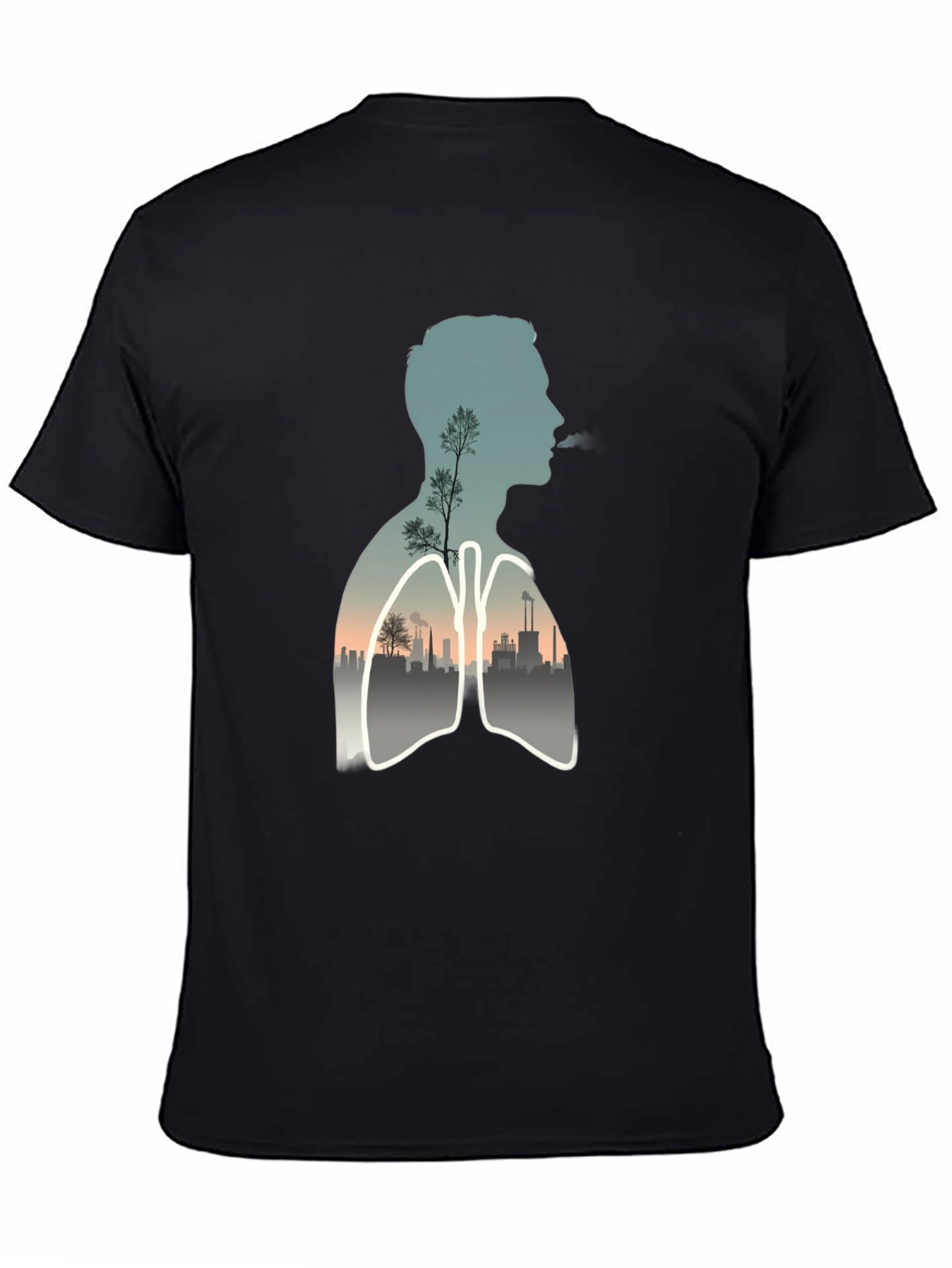 Lungs Nature Graphic Tee - Black Cotton Blend Shirt