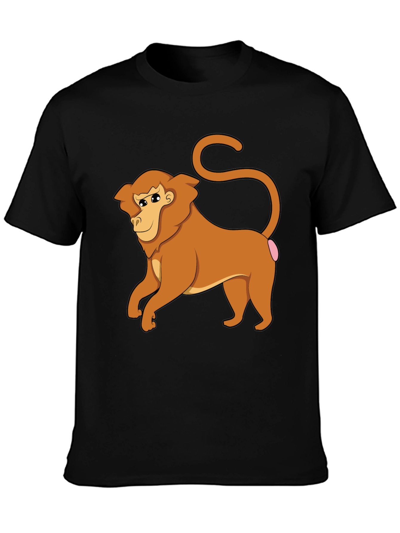 Funny Monkey Graphic Tee - Black
