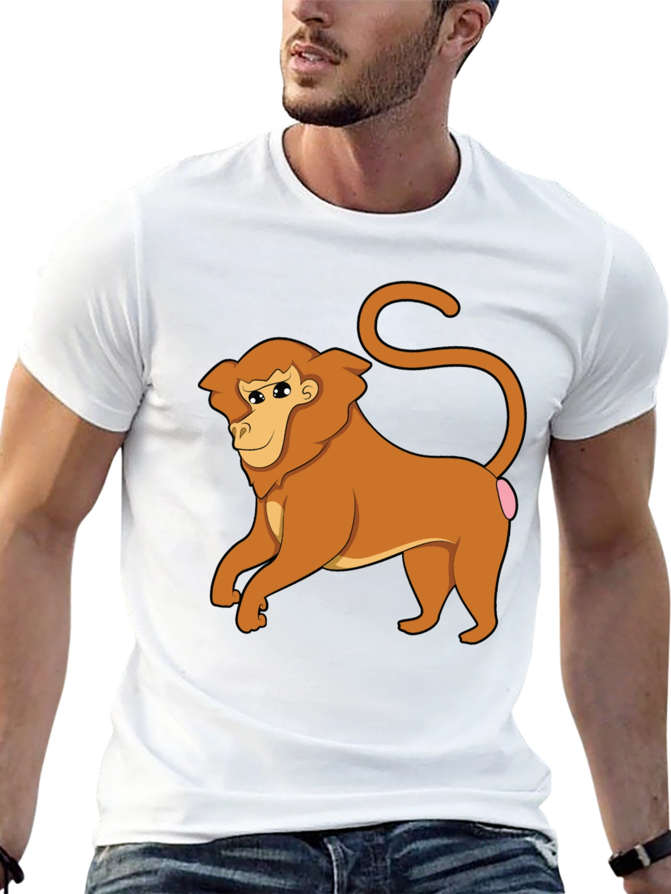 Funny Monkey Graphic Tee - Black
