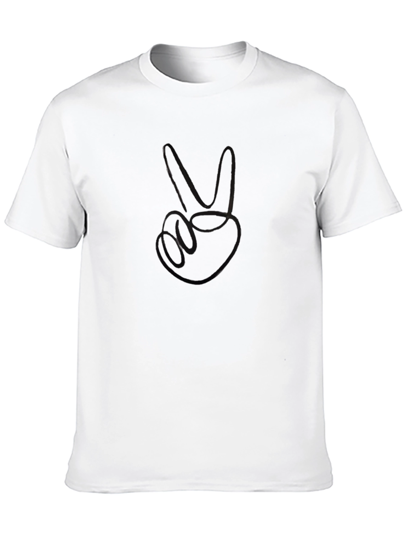 Peace Sign Graphic Black T-Shirt