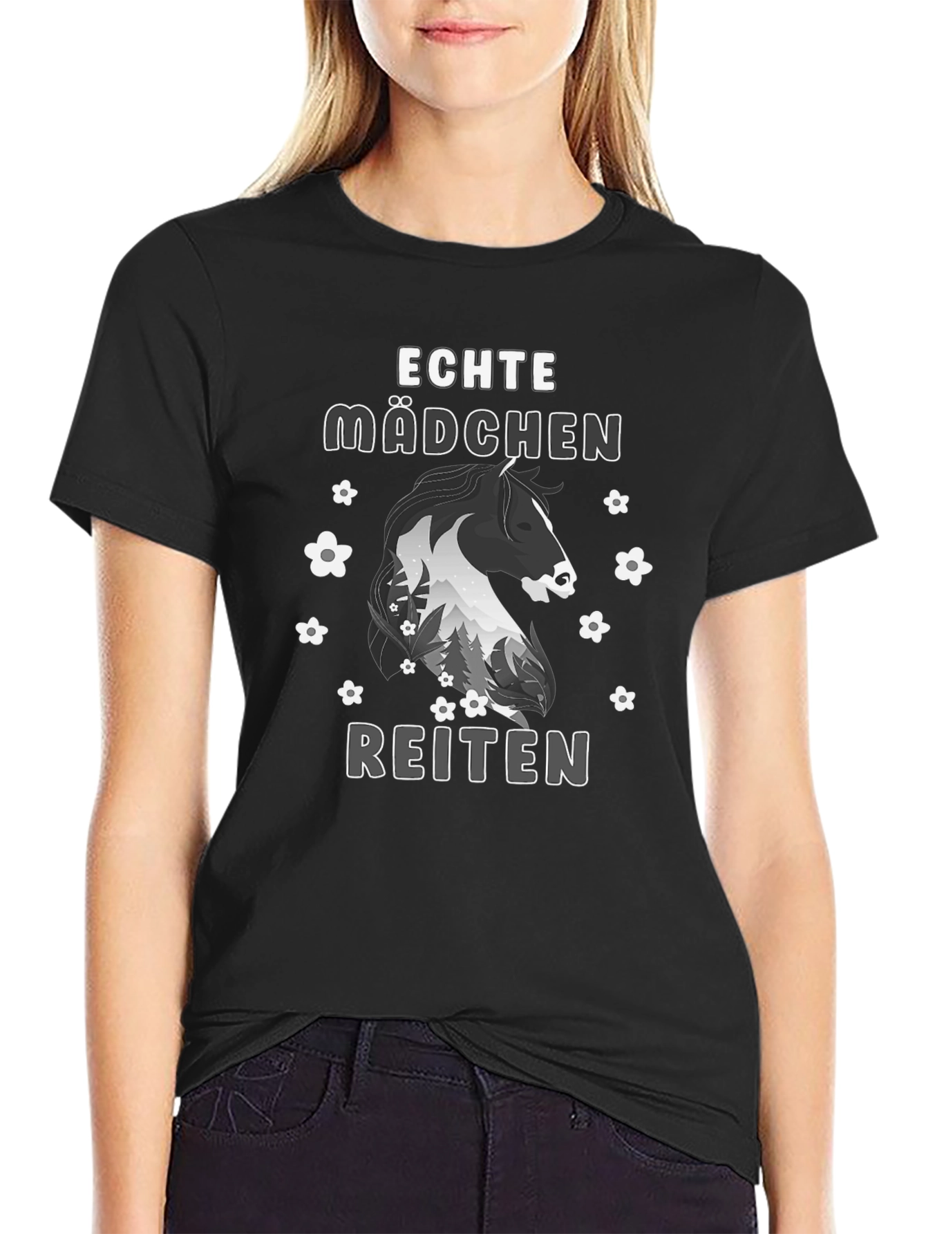Echte Mädchen Reiten T-Shirt Horseback Riding Shirt