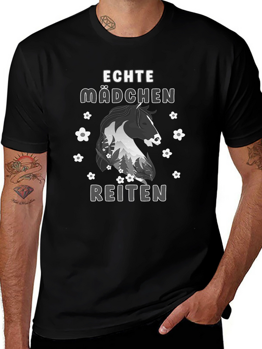 Echte Mädchen Reiten T-Shirt Horseback Riding Shirt