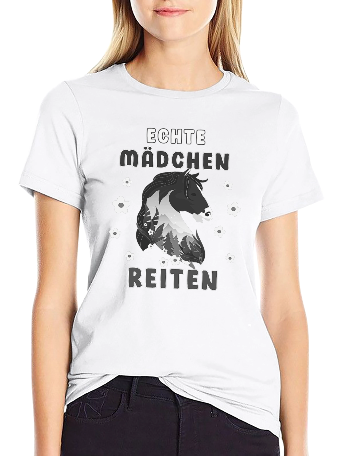 Echte Mädchen Reiten T-Shirt Horseback Riding Shirt
