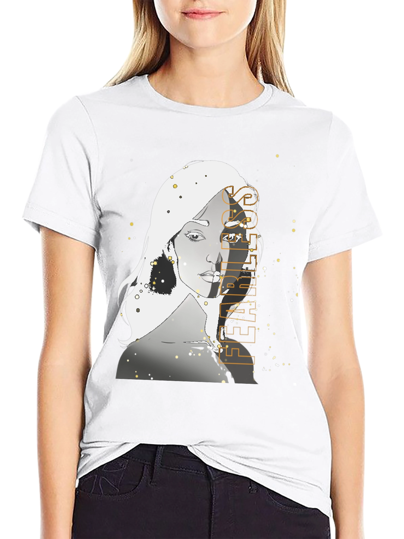 Woman Graphic Print Black T-Shirt