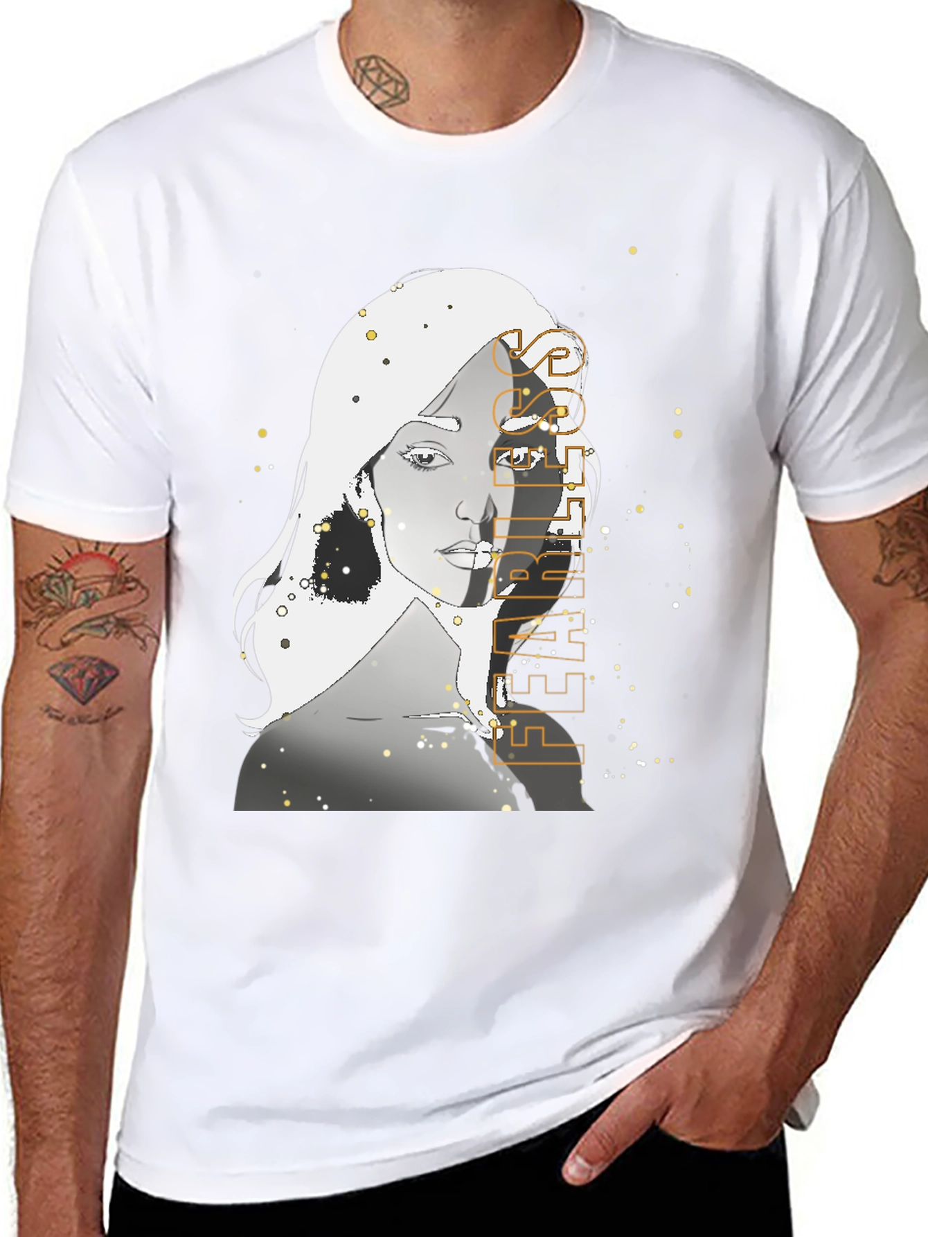 Woman Graphic Print Black T-Shirt