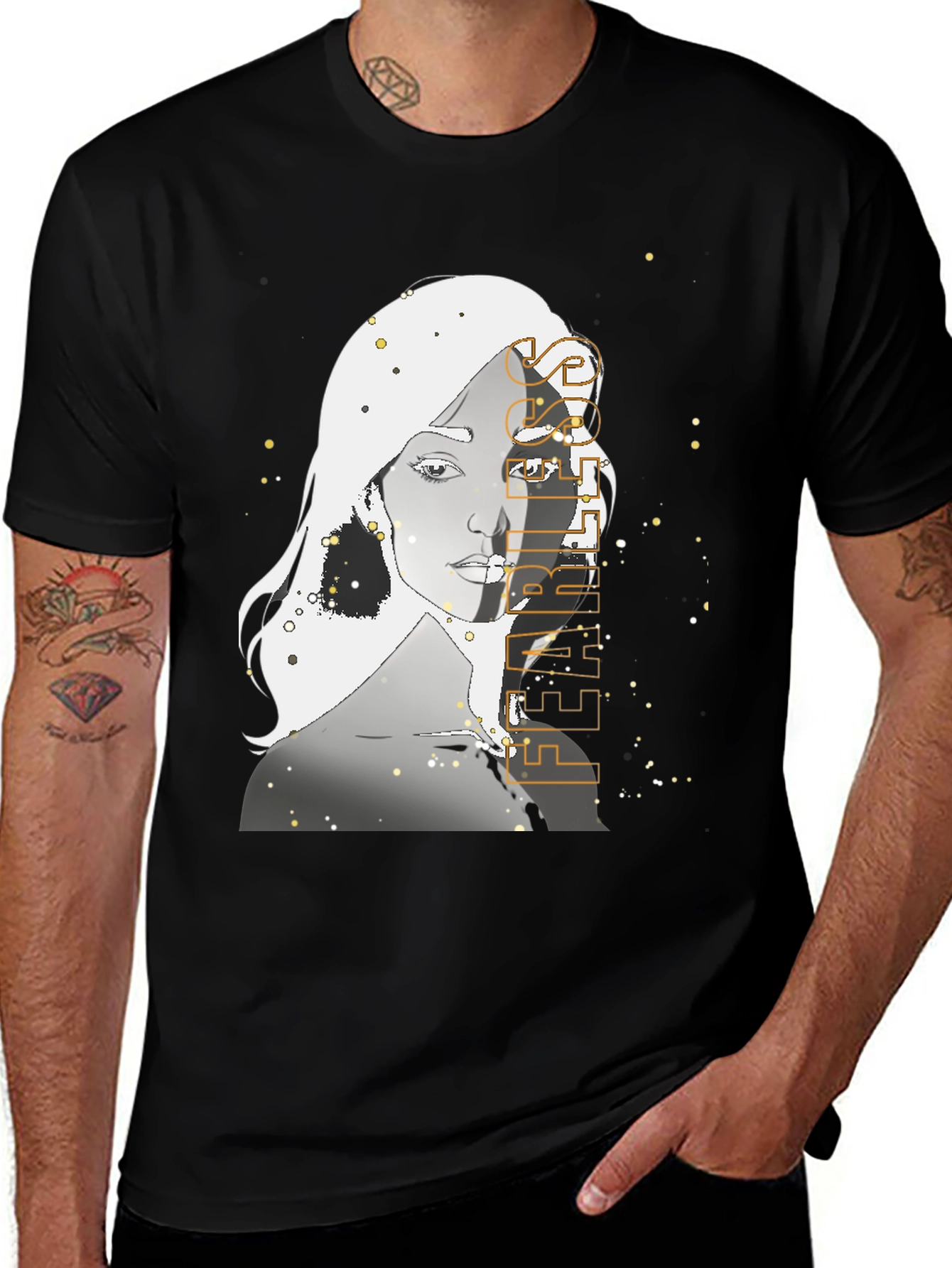 Woman Graphic Print Black T-Shirt