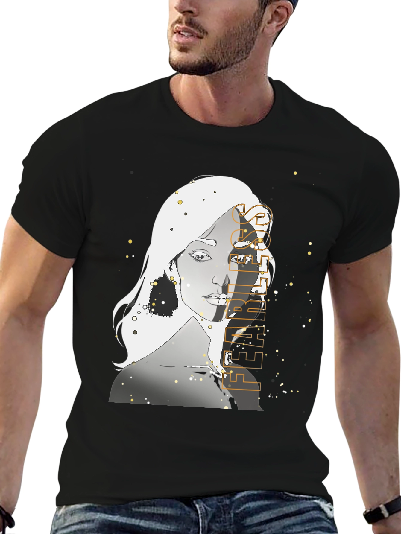 Woman Graphic Print Black T-Shirt