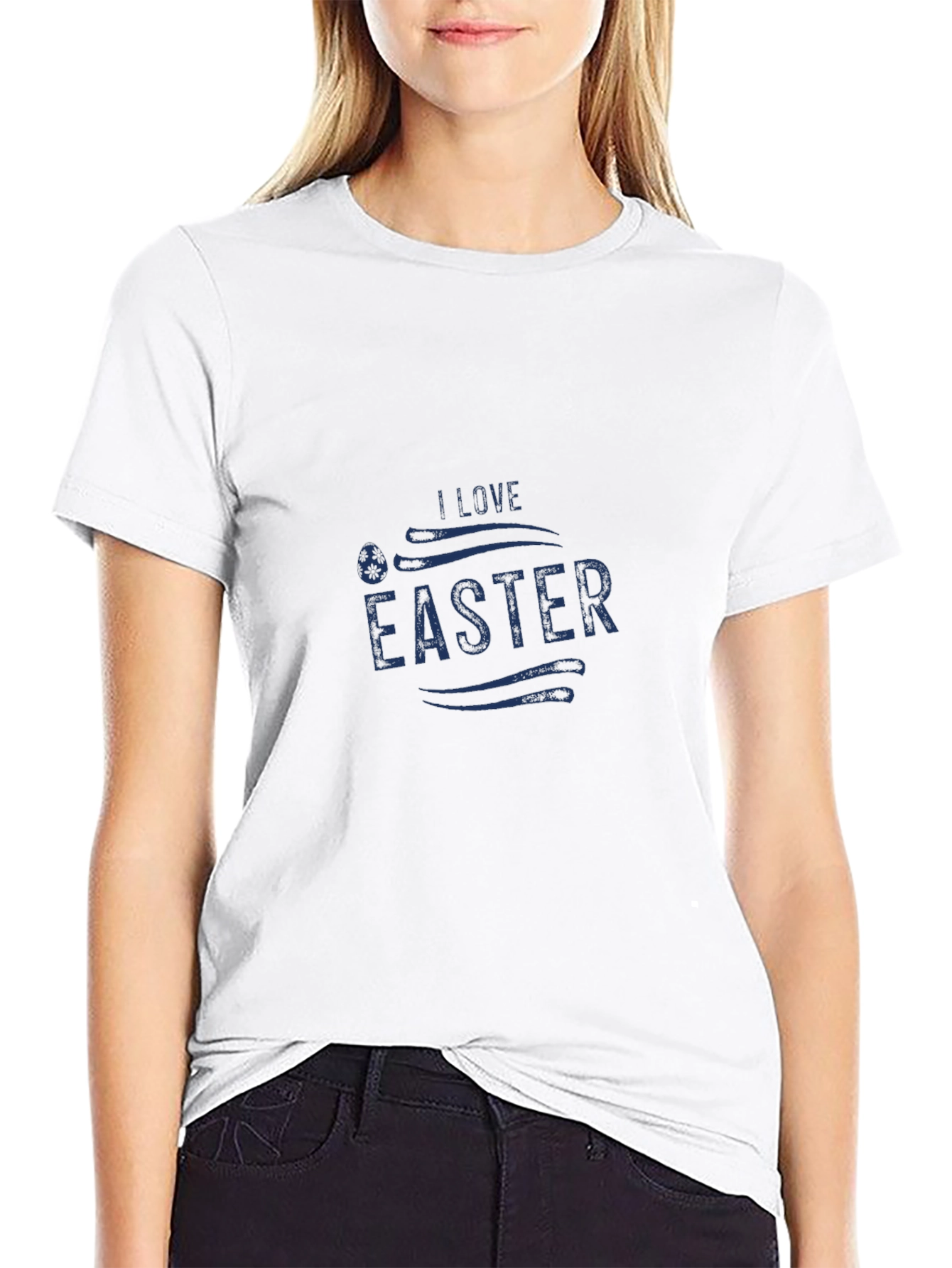 I Love Easter Graphic Tee - Black Casual T-Shirt