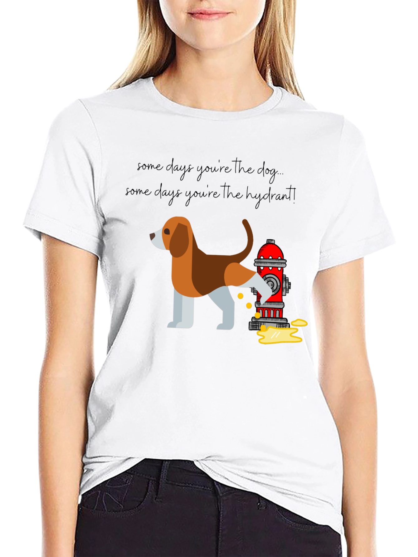 Dog and Hydrant Graphic Novelty T-Shirt