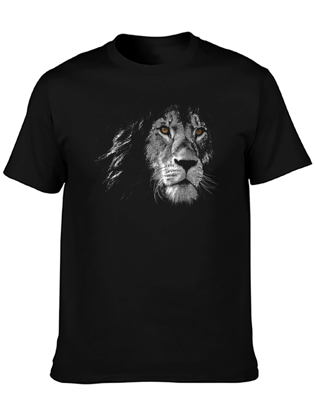 Lion Face Graphic Black T-Shirt