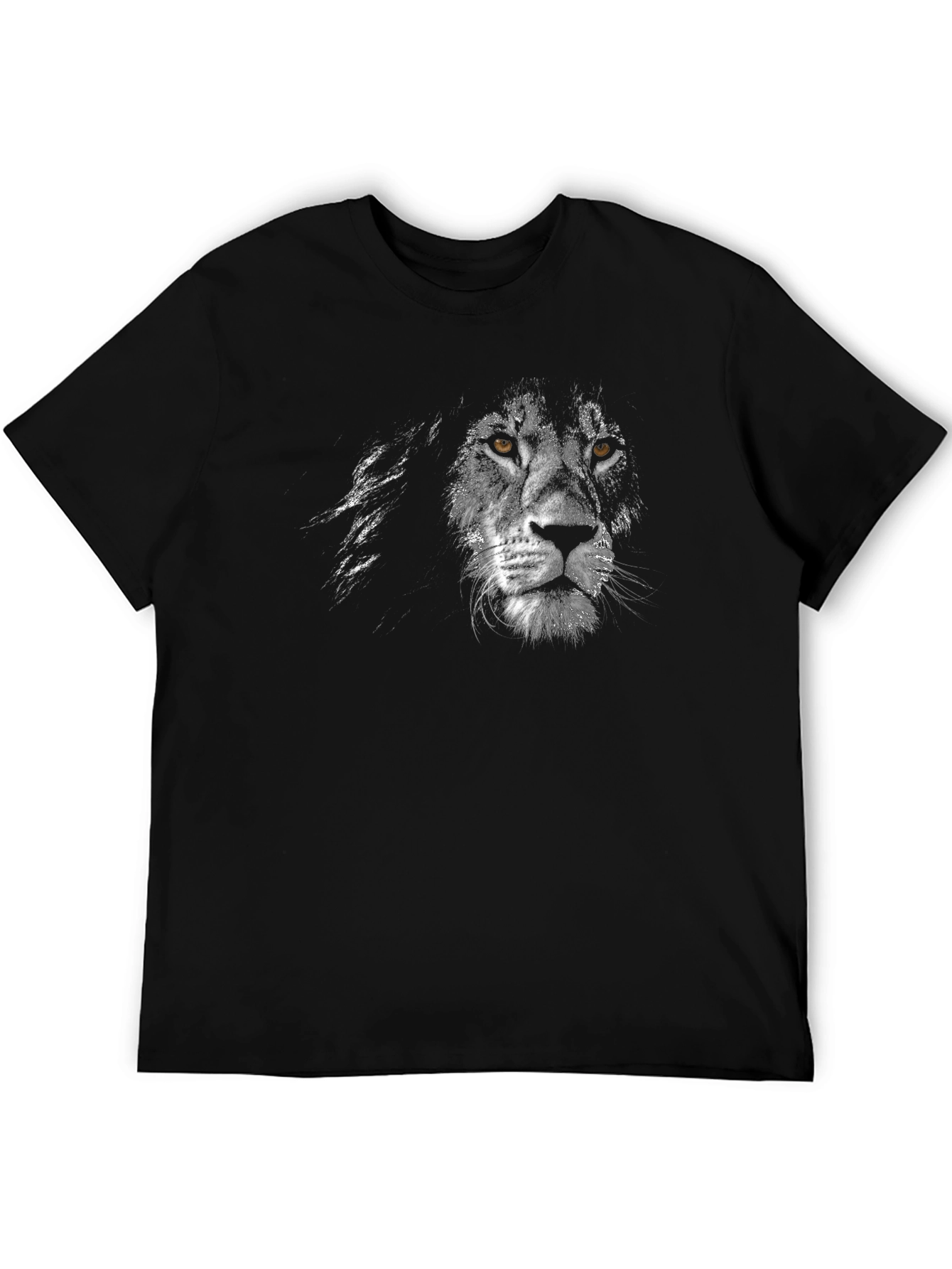 Lion Face Graphic Black T-Shirt