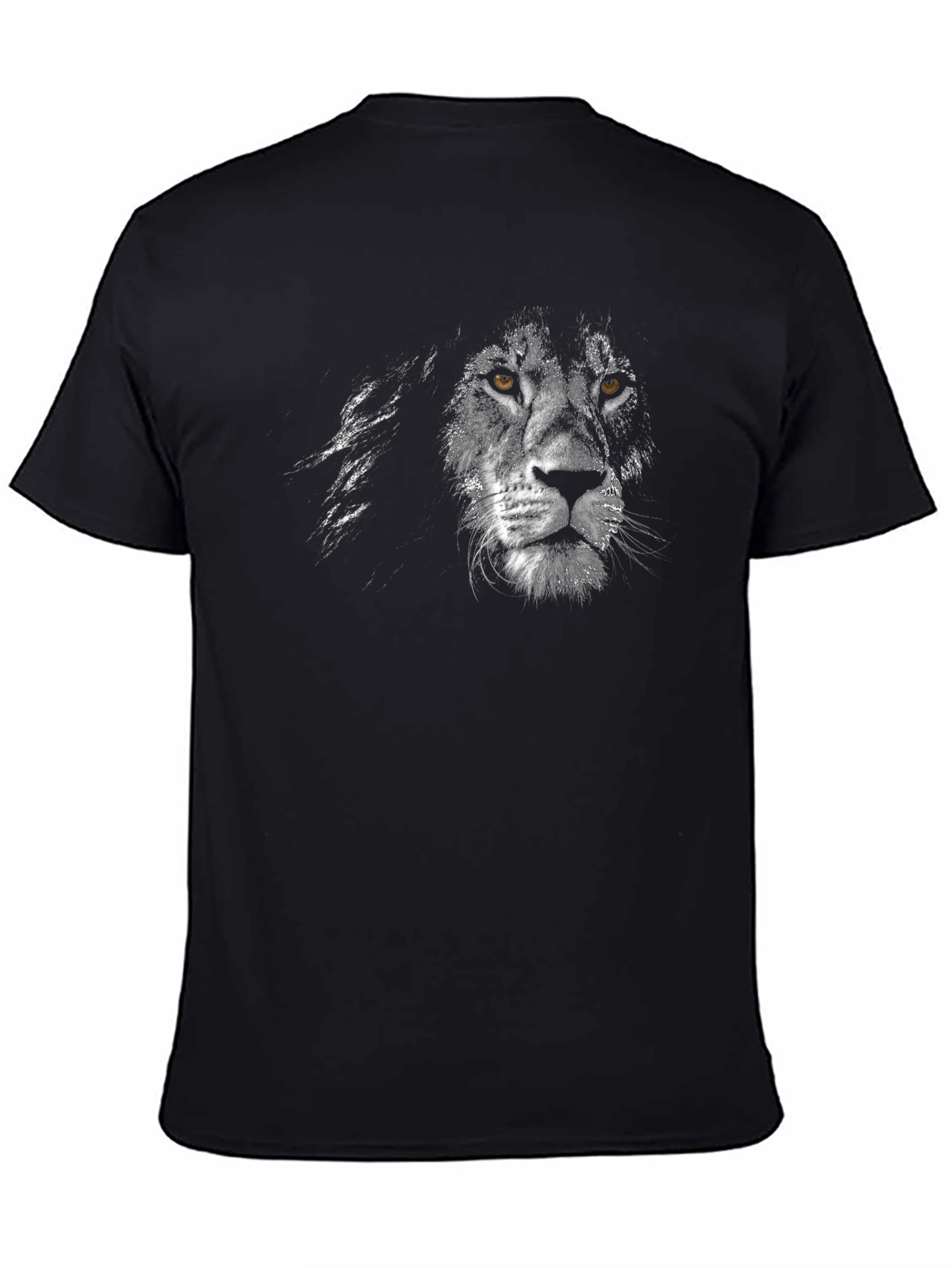 Lion Face Graphic Black T-Shirt