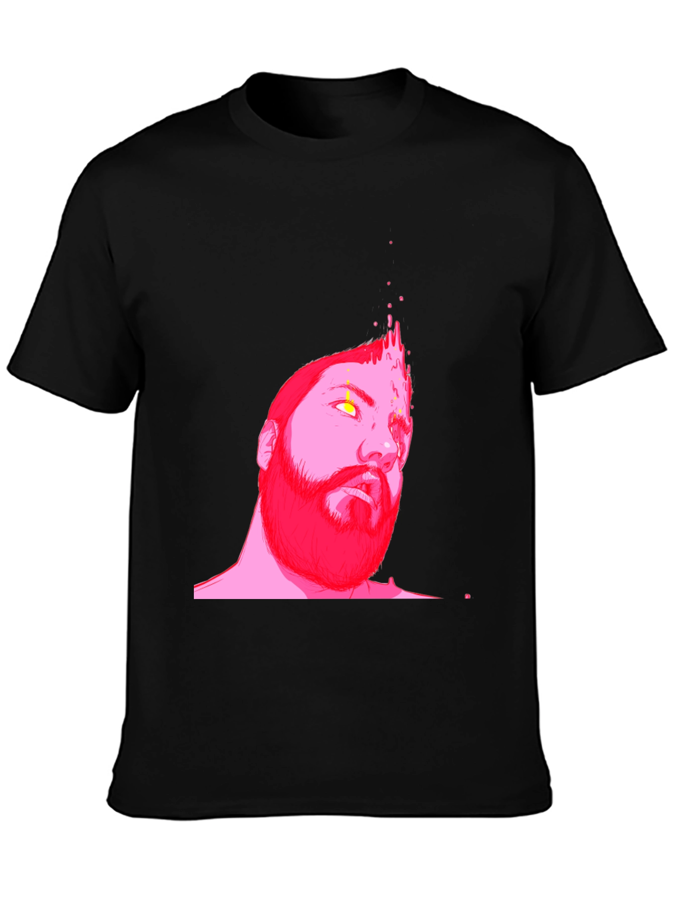 Abstract Pink Portrait Black T-Shirt