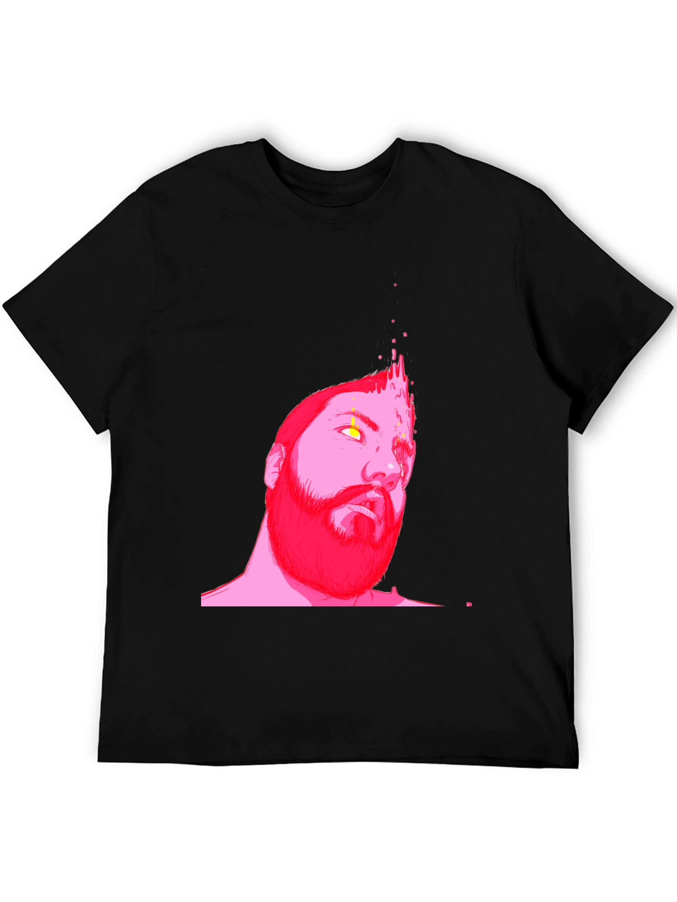Abstract Pink Portrait Black T-Shirt