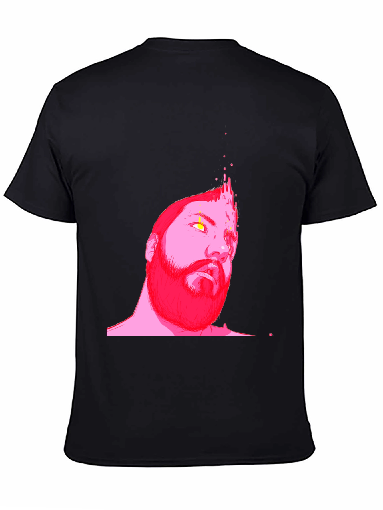 Abstract Pink Portrait Black T-Shirt