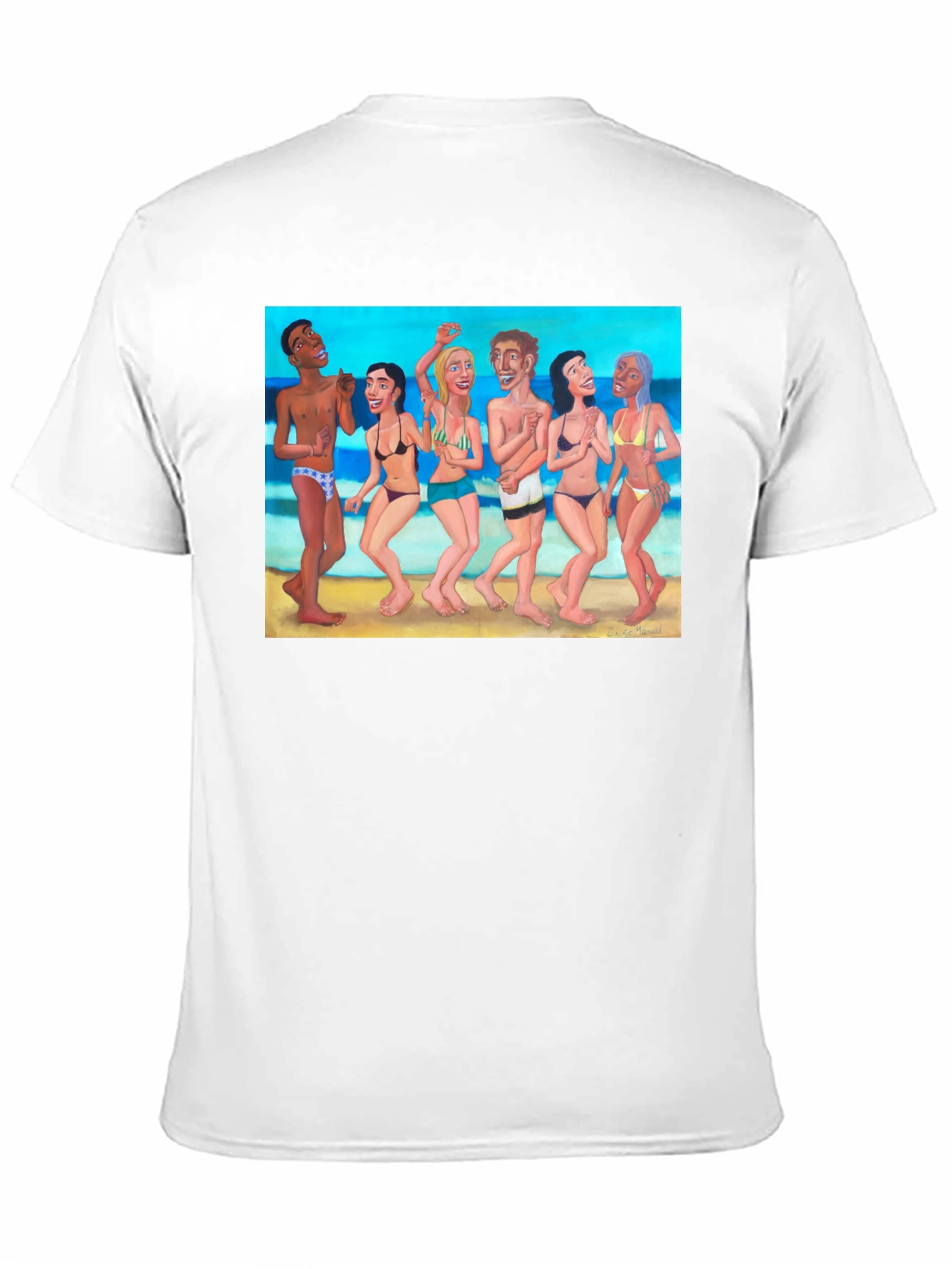 Beach Party Graphic Tee - Black Cotton T-Shirt