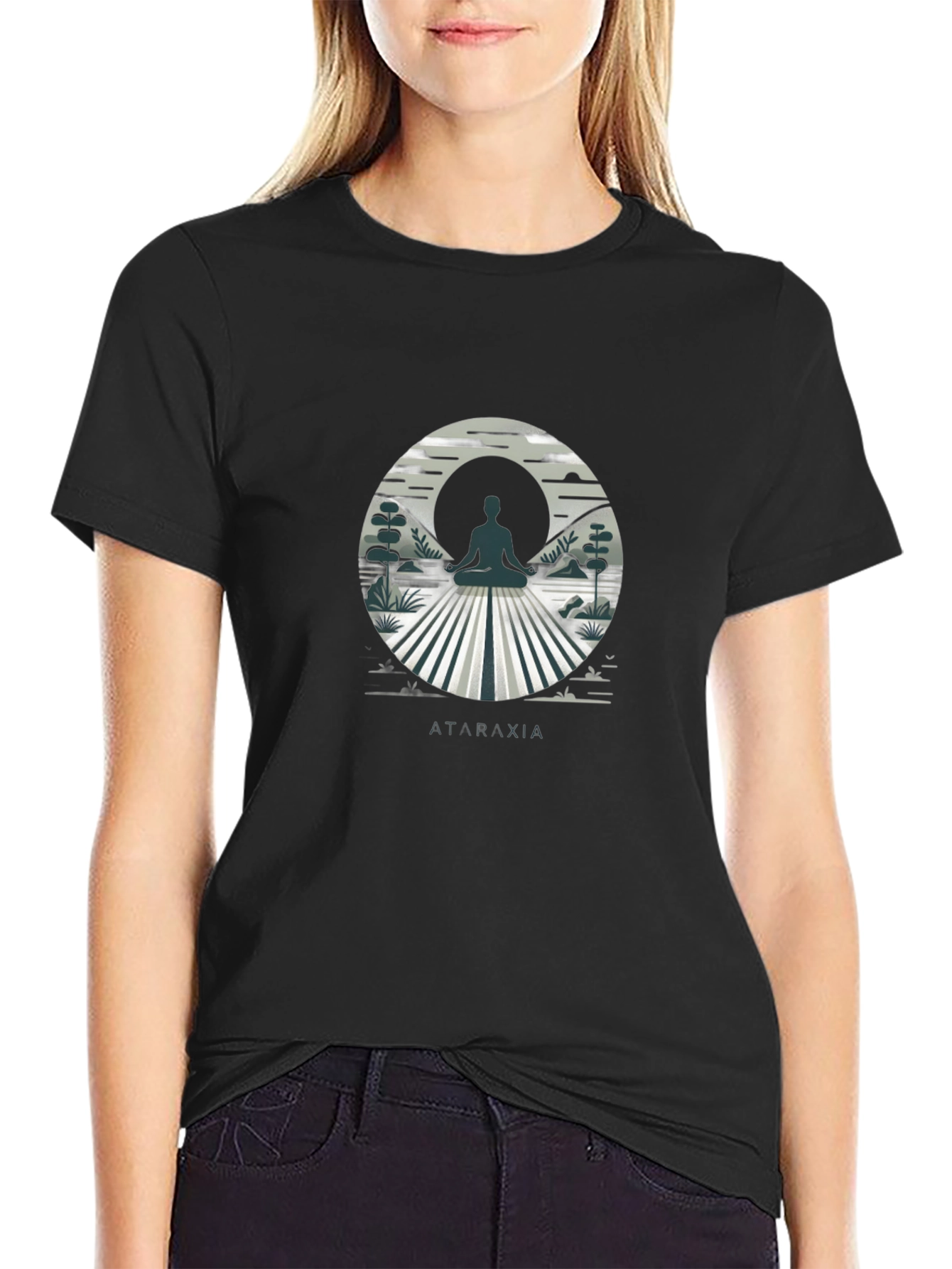 Ataraxia Graphic T-Shirt Zen Meditation Design