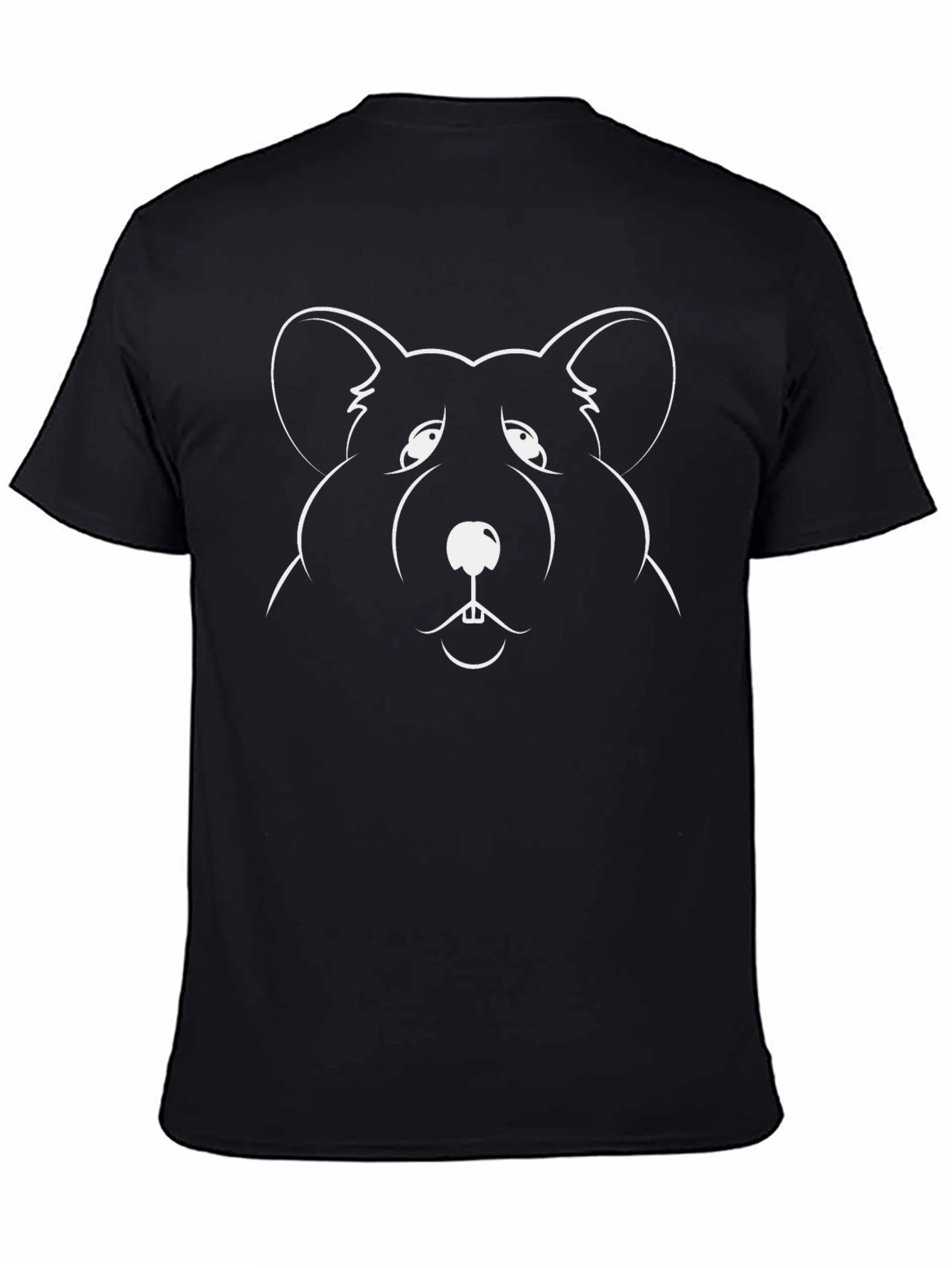 Rat Outline Graphic Black T-Shirt