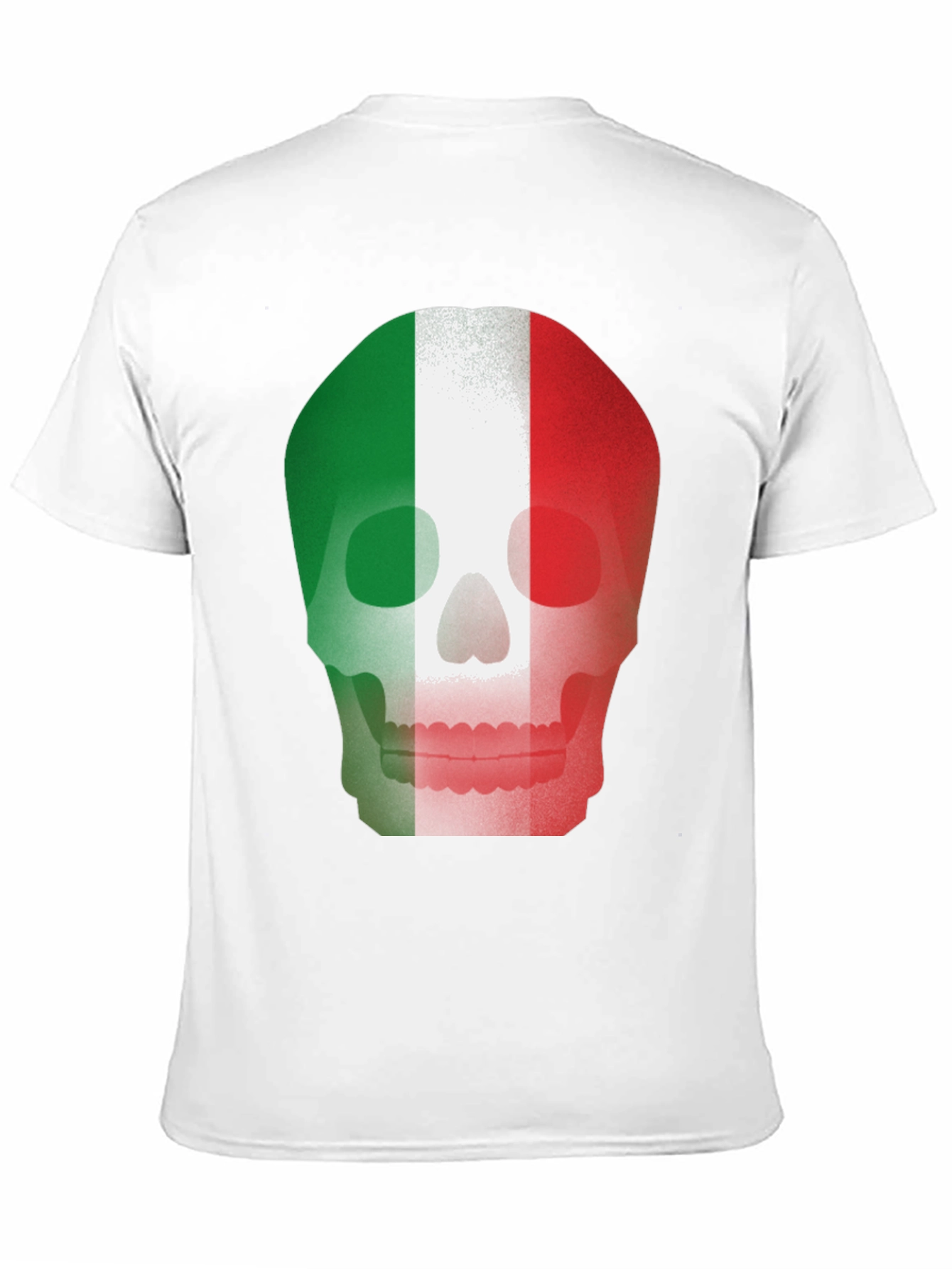Italian Flag Skull Graphic Tee - Black T-Shirt