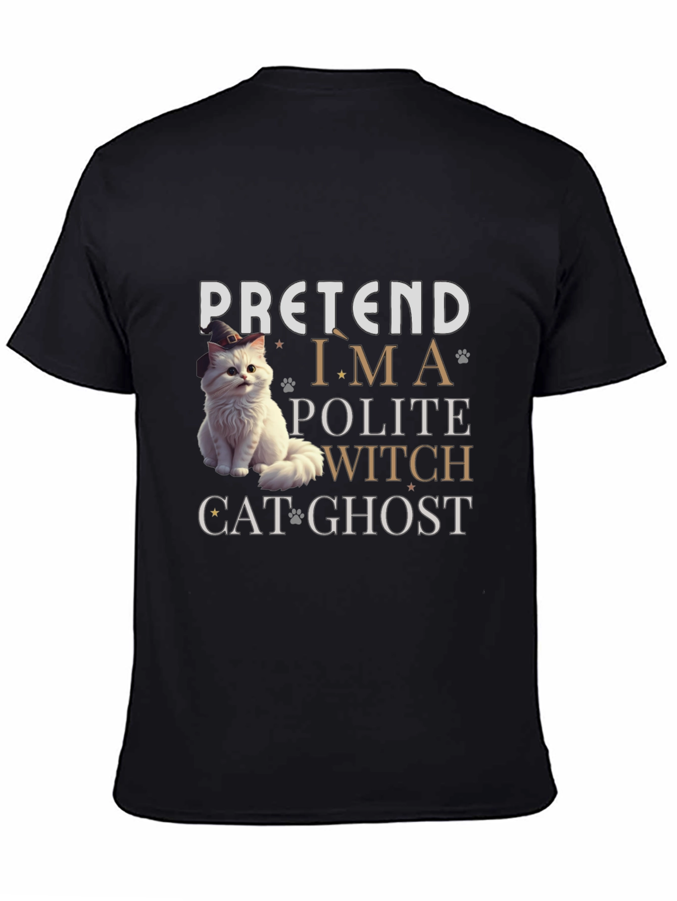 Pretend Im a Polite Witch Cat Ghost Halloween T-Shirt