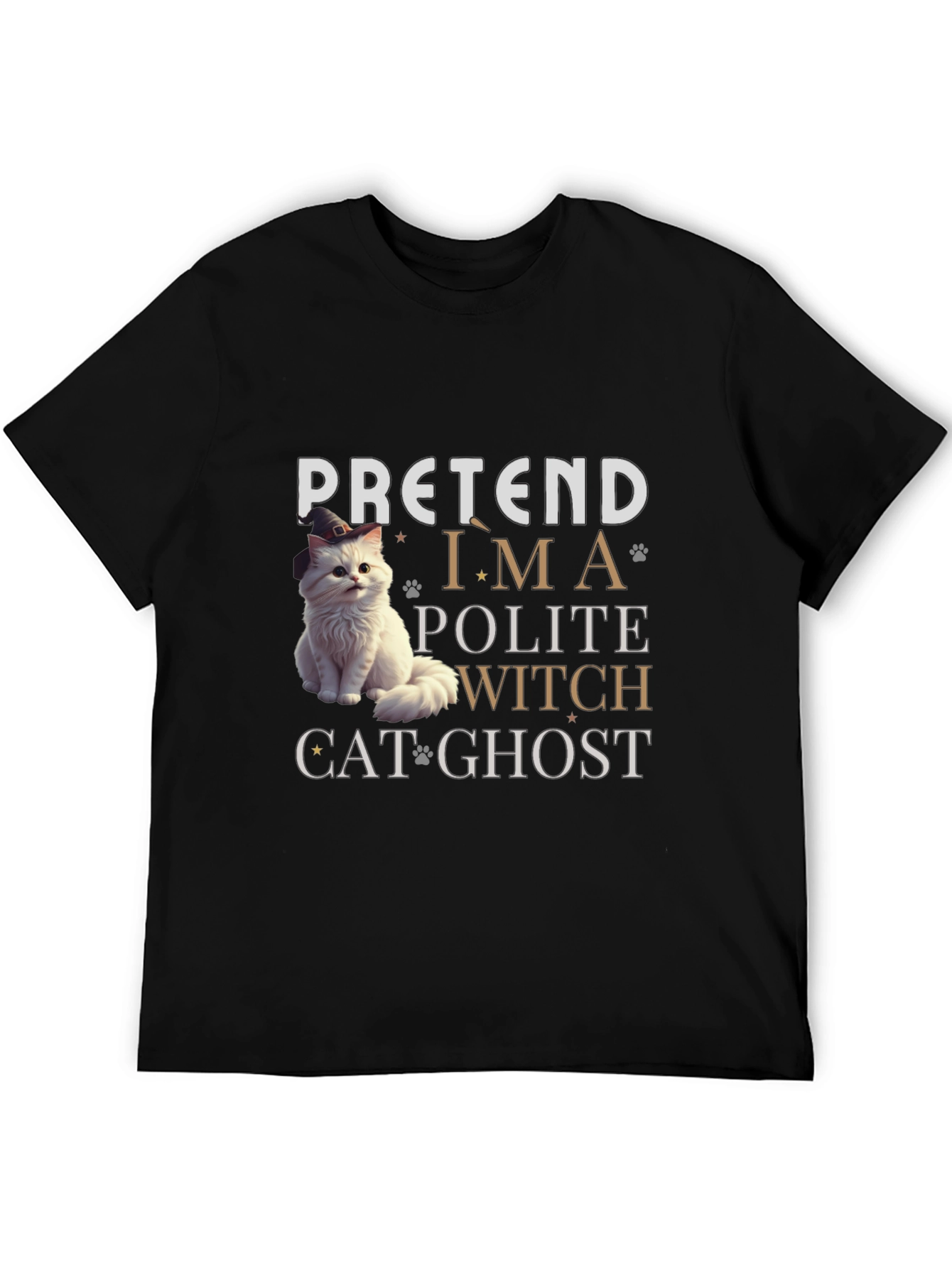 Pretend Im a Polite Witch Cat Ghost Halloween T-Shirt