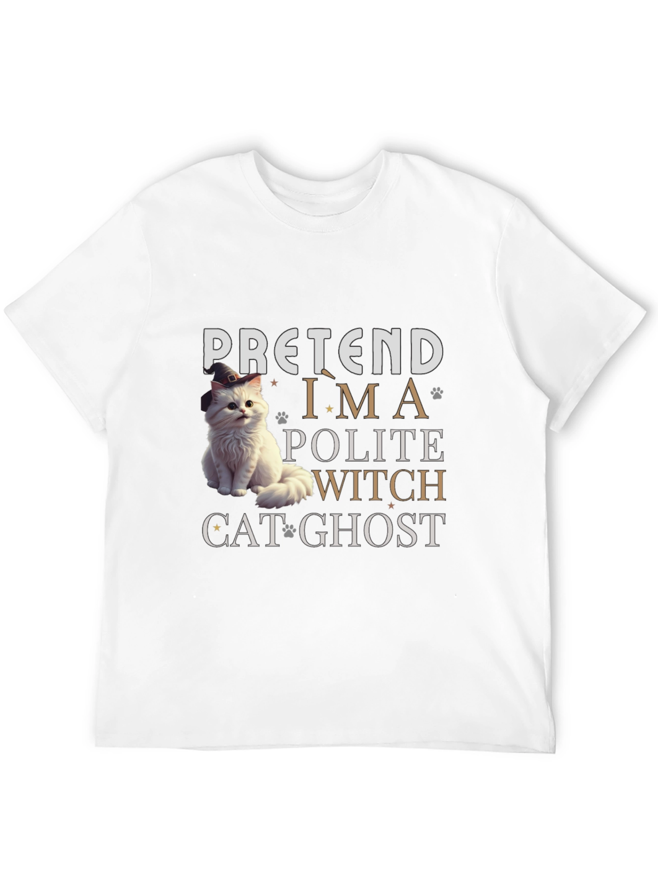 Pretend Im a Polite Witch Cat Ghost Halloween T-Shirt