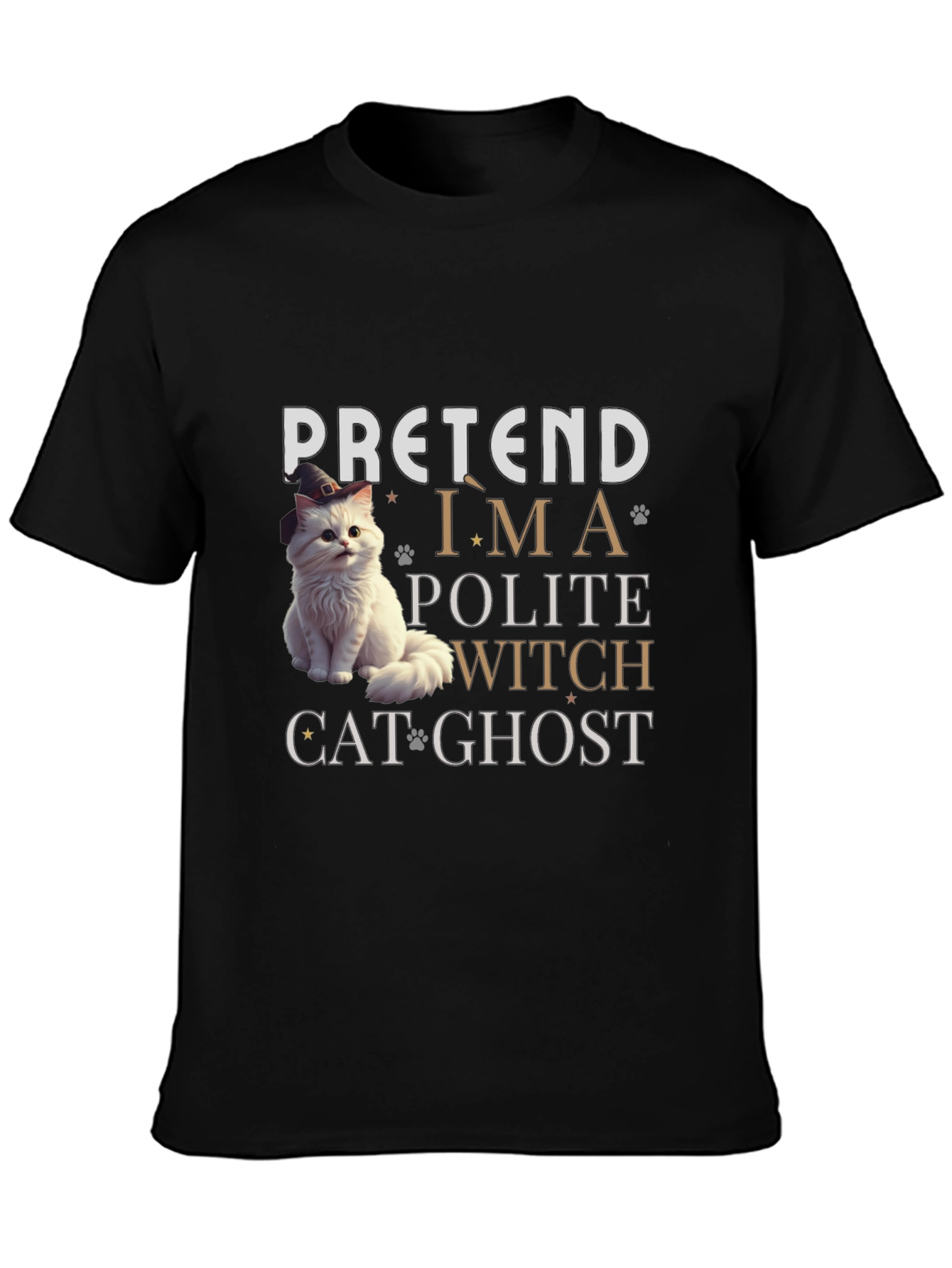 Pretend Im a Polite Witch Cat Ghost Halloween T-Shirt
