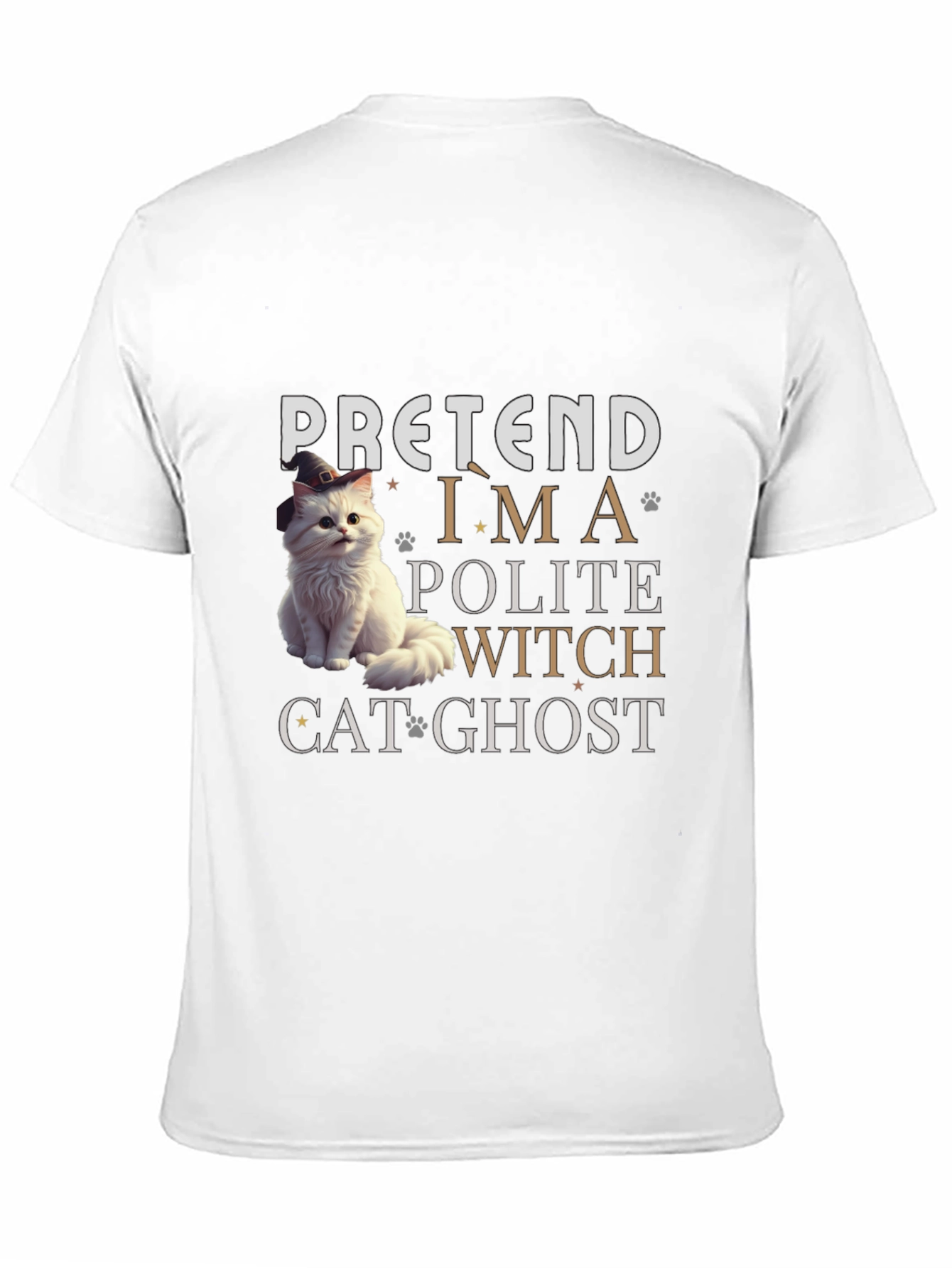 Pretend Im a Polite Witch Cat Ghost Halloween T-Shirt